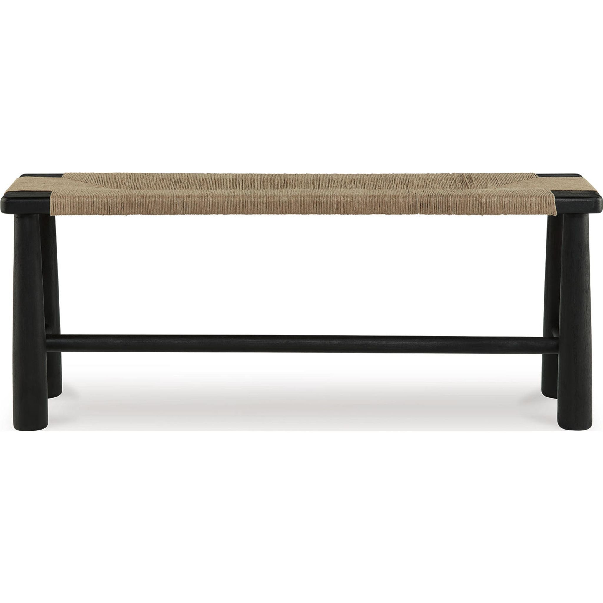 Acerman Wooden Bench - Black & Natural Finish - Perfect for Indoor & Outdoor Use in Living Rooms, Gardens, and Patios