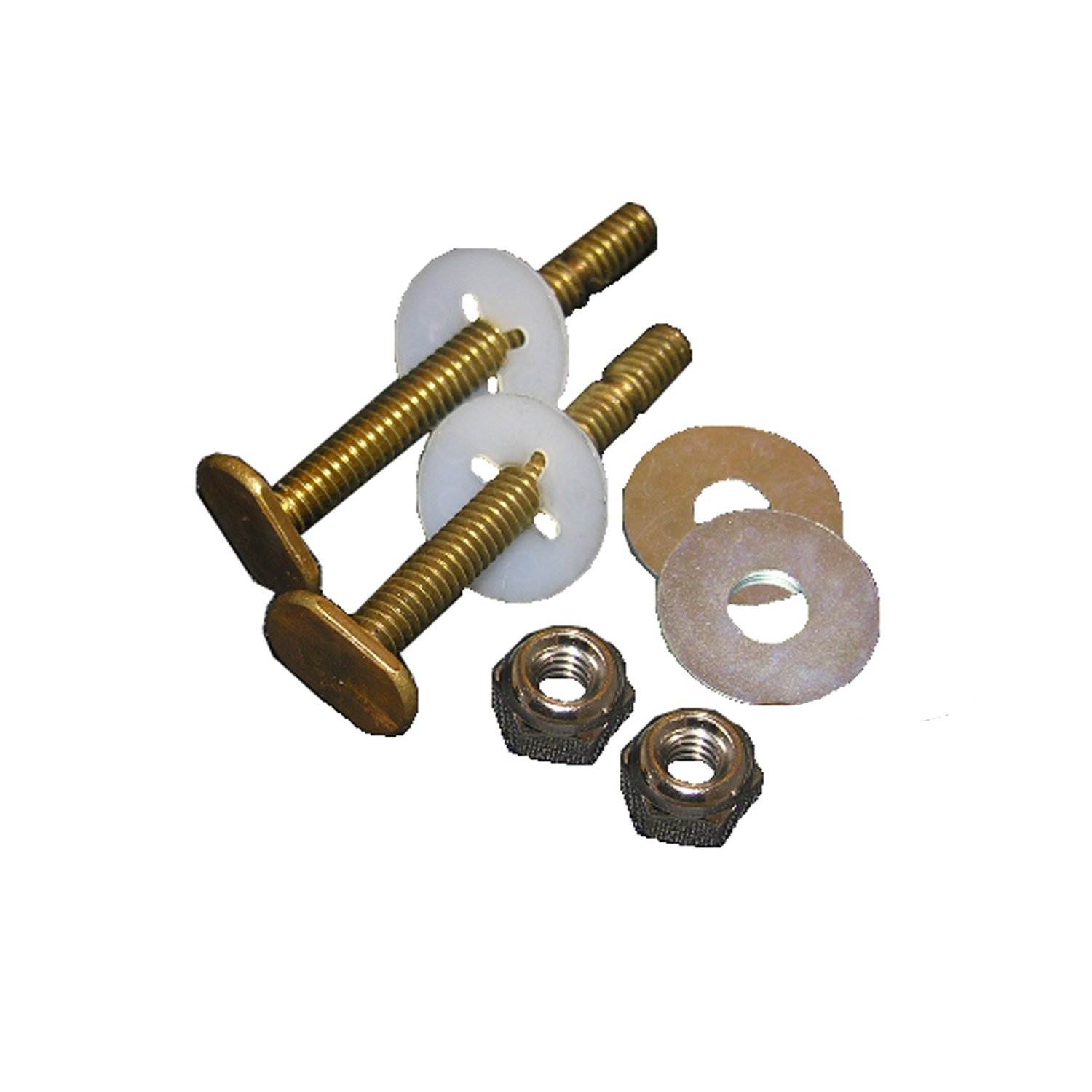LASCO 04-3645-MASTER Solid Brass 5/6-Inch by 2-1/4-Inch Heavy Duty Toilet Bolts with Nuts and Washers (168-Pack) - Durable Bathroom Fixture Hardware for Toilet Installation and Plumbing Repairs