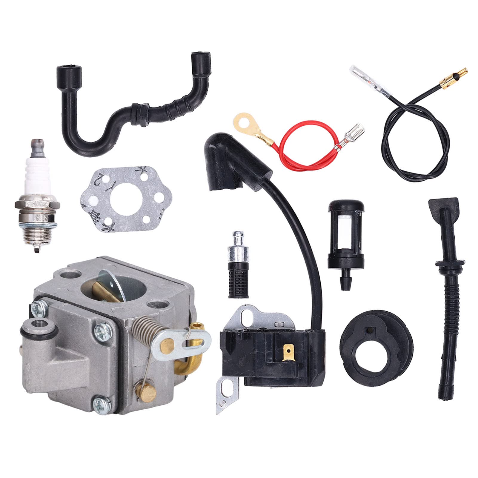 Stihl 017 018 MS170 MS180 Chainsaw Carburetor & Ignition Coil Replacement Kit - Compatible with C1Q-S57A C1Q-S57B - Perfect for DIY Chainsaw Repair, Tree Cutting & Landscaping Maintenance