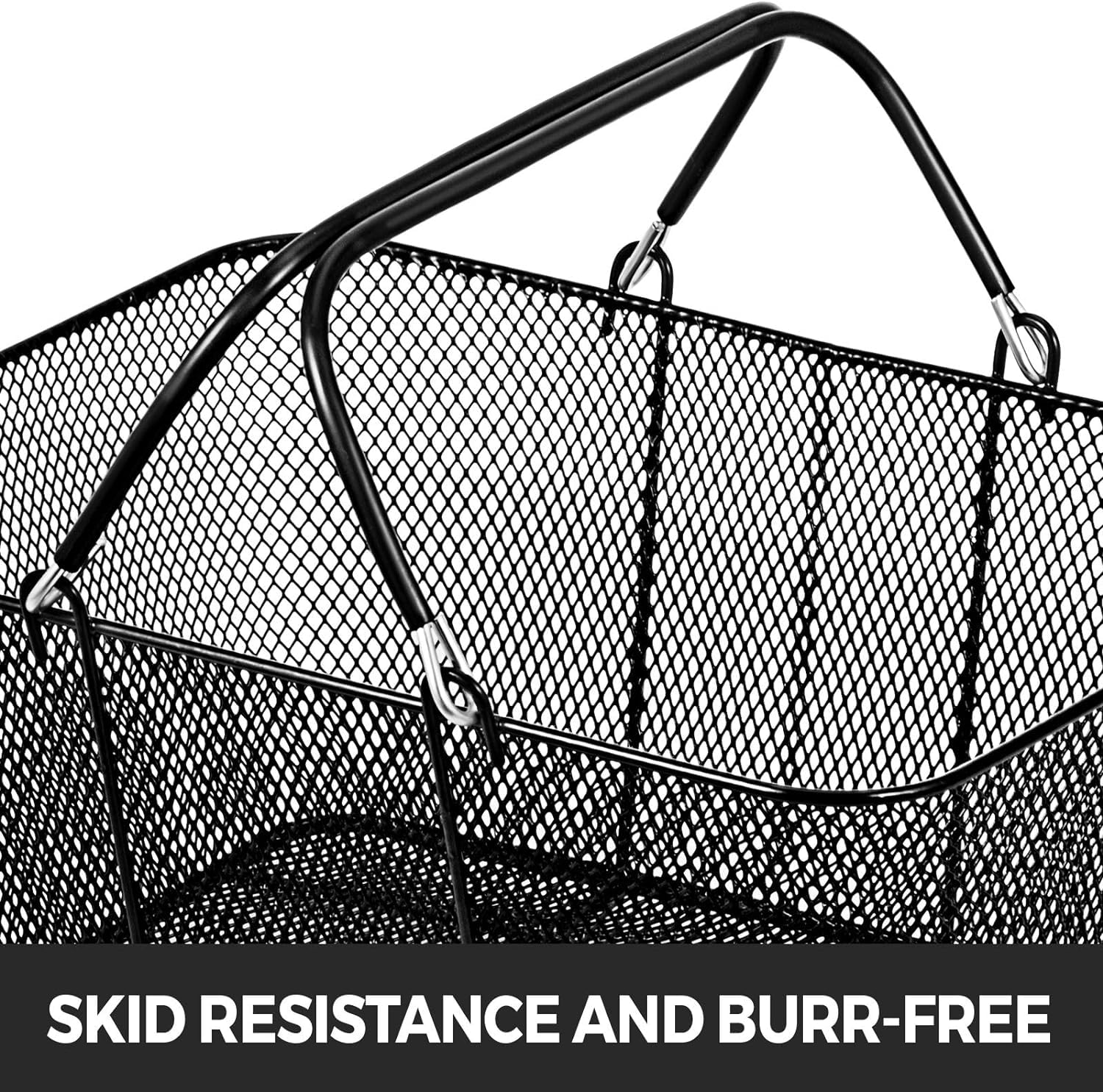 VEVOR 12-Pack Black Metal Shopping Baskets with Handles - 22L Large Capacity Portable Retail Baskets for Supermarkets, Stores & Home Organization | Durable Commercial & Household Use