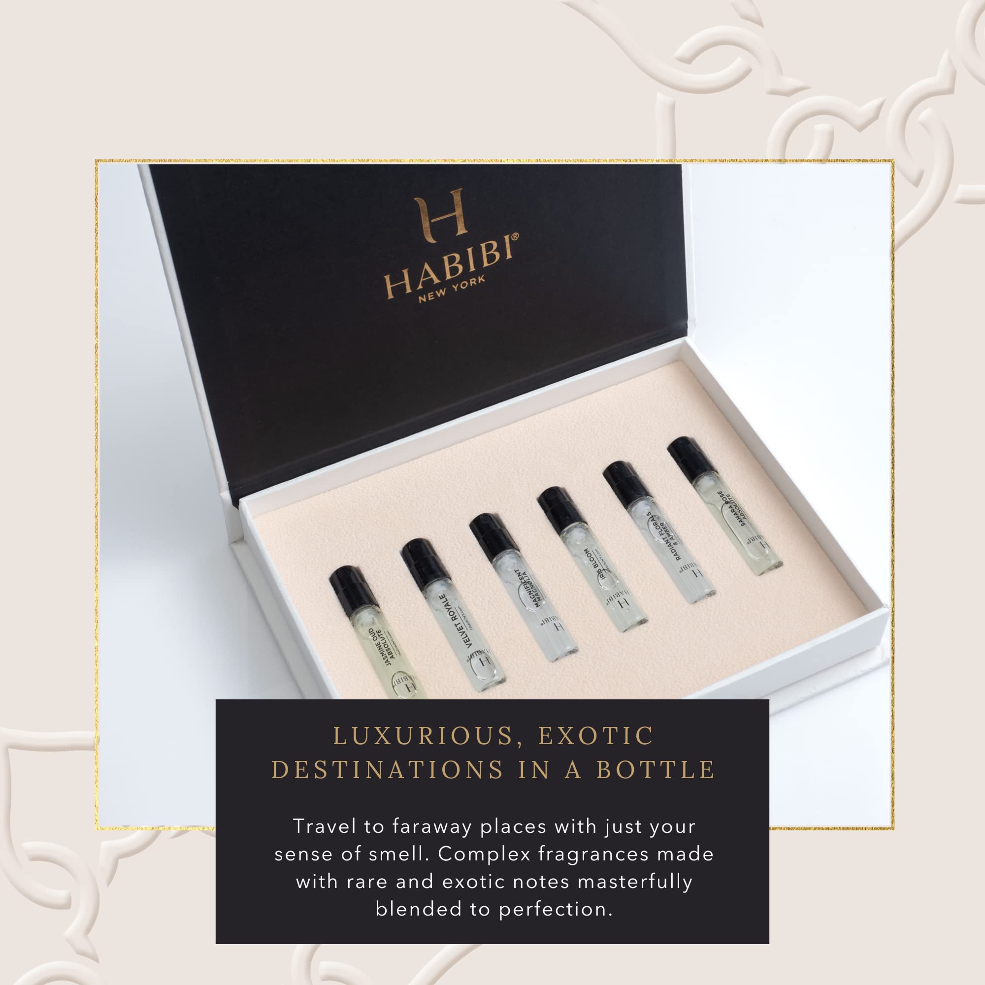 Luxury Women's Perfume Discovery Set - 6 x 2ml Travel Size Fragrance Samples (Iris, Magnolia, Jasmine Oud & Rose) - Mini Perfume Gift Set for Women - Perfect for Travel, Gifting & Daily Fragrance Exploration