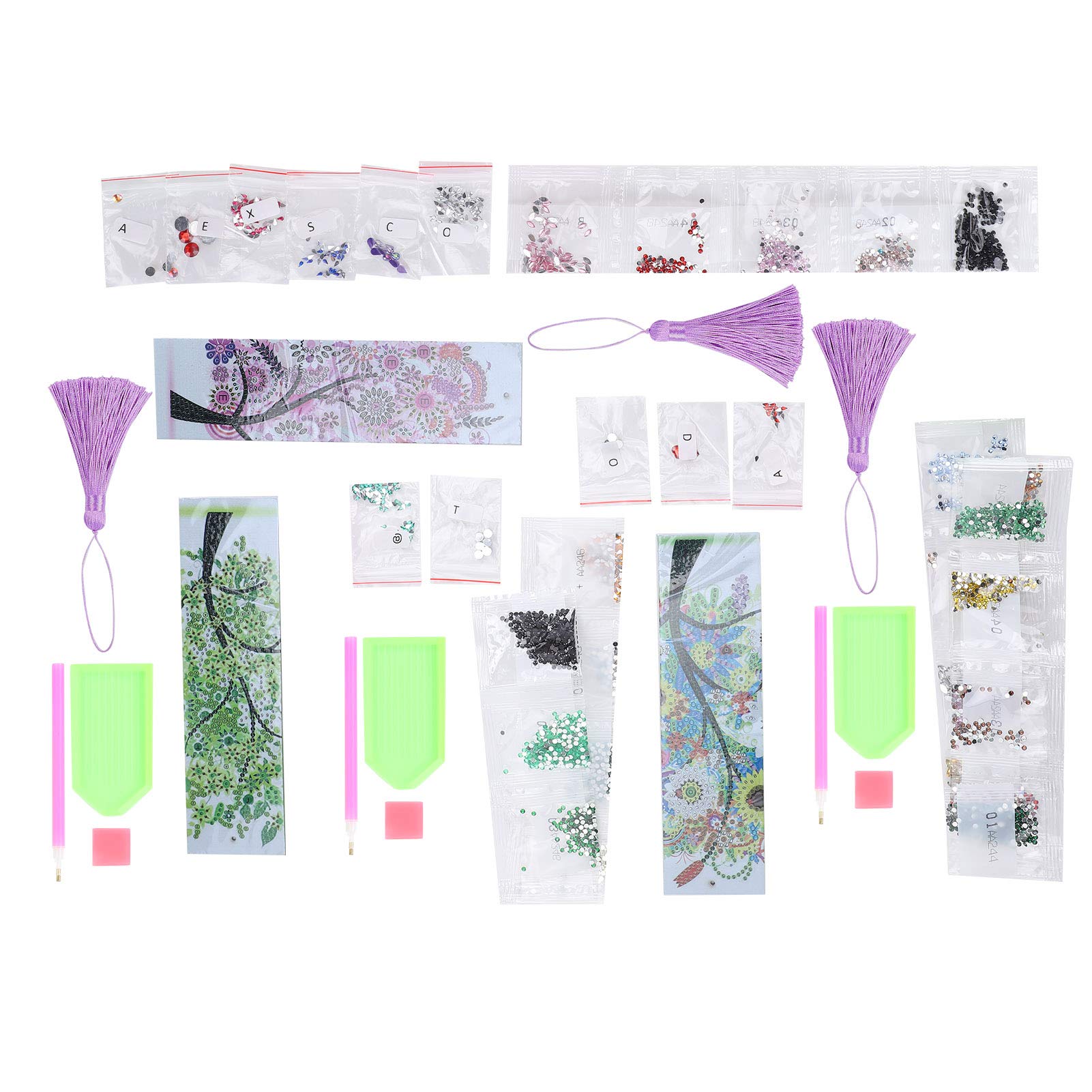 DIY Diamond Painting Bookmarks Kit - 3 Pack Eco-Friendly Embroidery Bookmarks with Tassel, Handmade Bookmark Gifts for Women, Mothers Day, Kids | Perfect for Reading, Bible Study, Journaling & Book Lovers