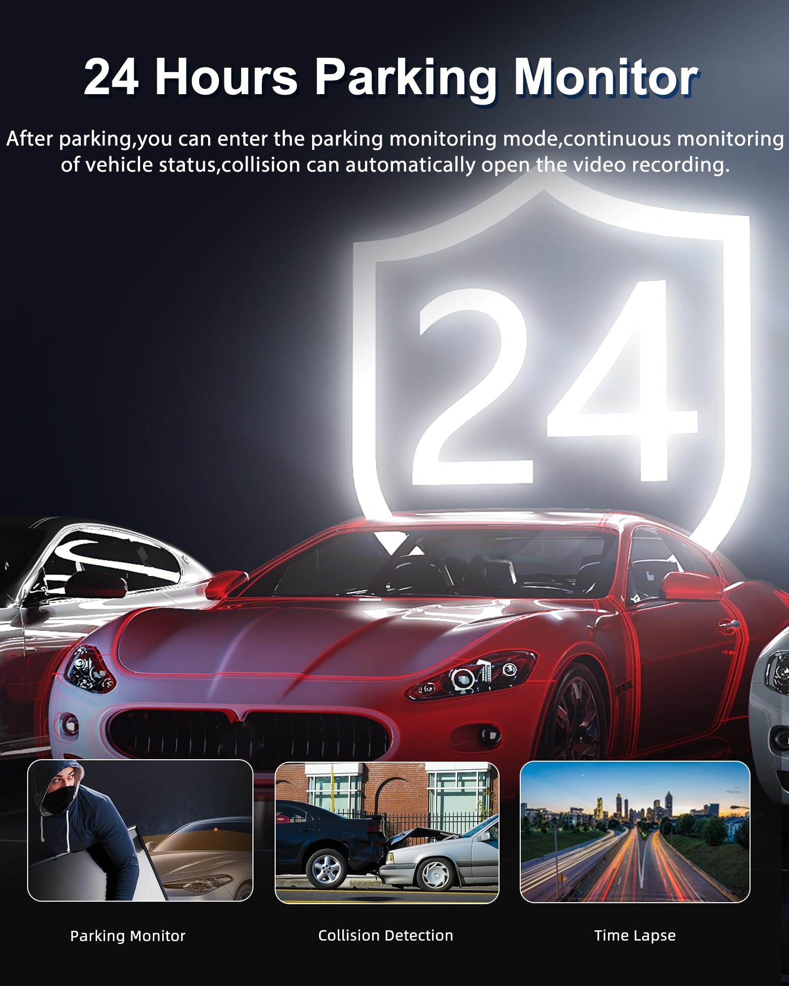 4K Mirror Dash Cam 11 Inch - Front and Rear Dual Camera System with GPS, 4K UHD Front + 1080P Rear IPS Screen, Night Vision, G-Sensor, 24H Parking Monitor, ADAS & BSD & LCA - Perfect for Safe Driving, Parking Assistance & Road Trip Recording