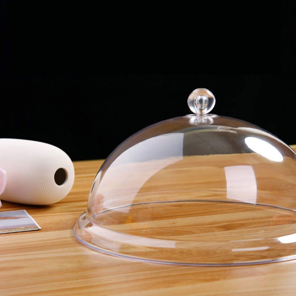 2-Pack Hemoton Clear Acrylic Food Domes - 21cm Transparent Cake Covers for Kitchen, Snack Display & Terrarium Plants | Perfect for Home Baking, Buffet Serving & Indoor Gardening