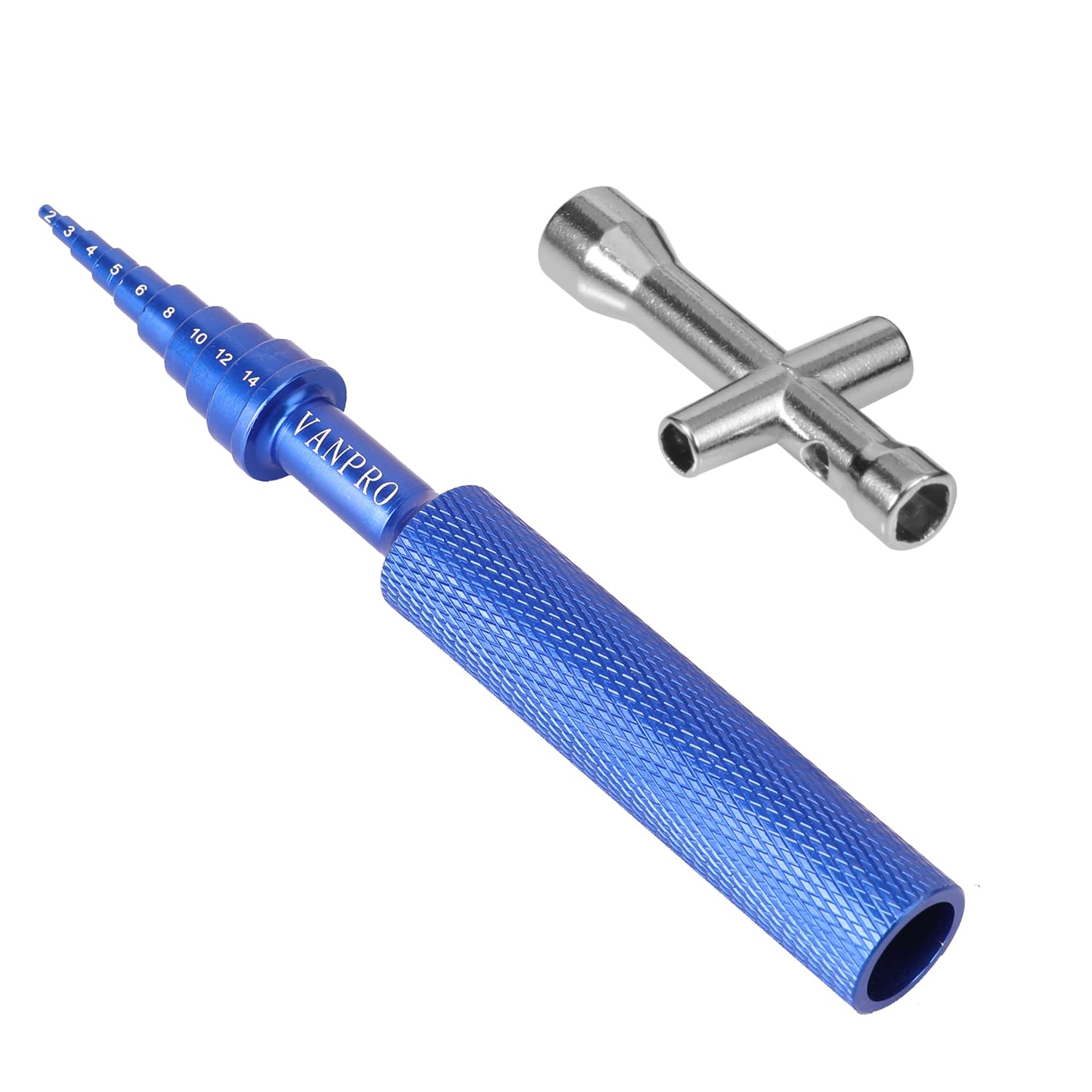 Vanpro Skateboard Bearing Tool Set - Aluminum RC Ball Bearing Driver & Removal Tool for Electric Skateboards, RC Models, Mini Cross - Easy Install & Remove (Blue) - Perfect for DIY Skateboard Maintenance & RC Vehicle Repair