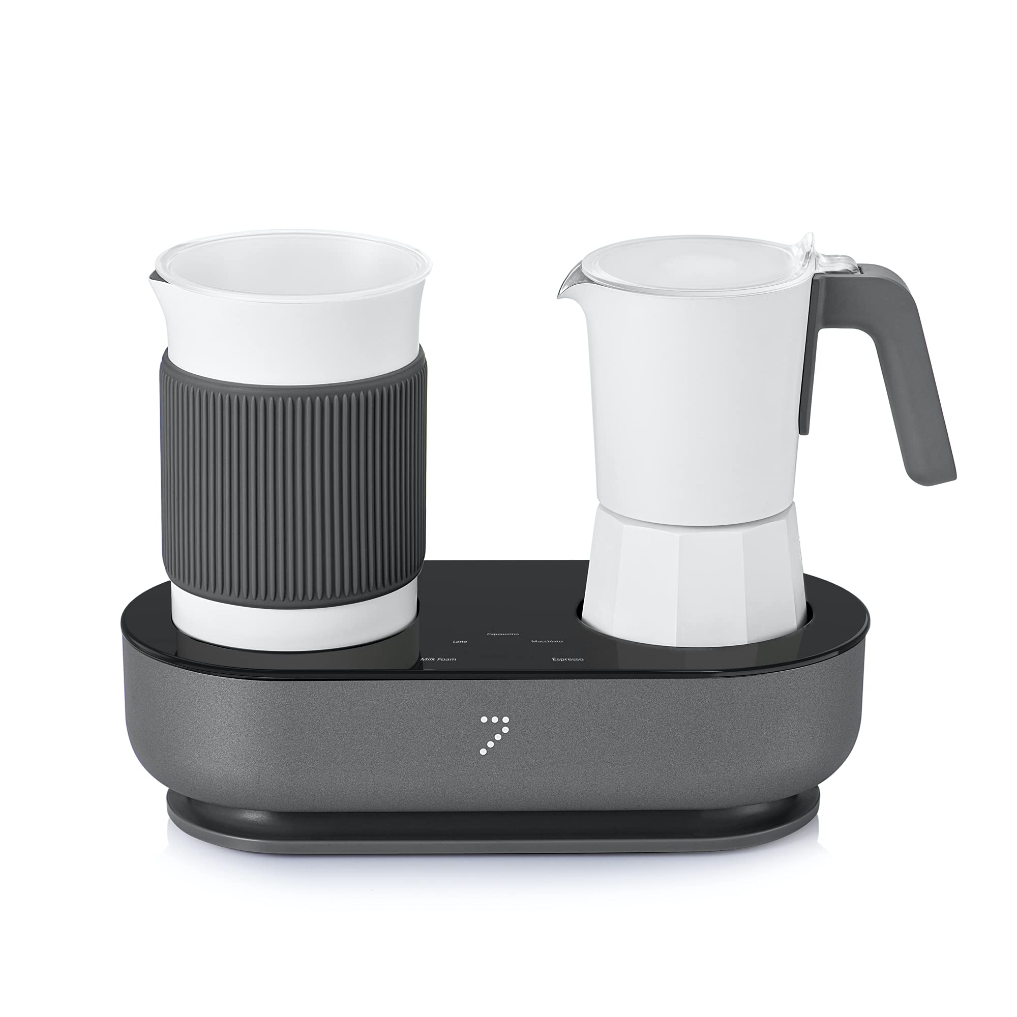 SEVEN&ME All-in-One Espresso Machine with Milk Frother - Electric Moka Pot for Latte, Cappuccino & Macchiato - One-Touch Smart Operation (8.66