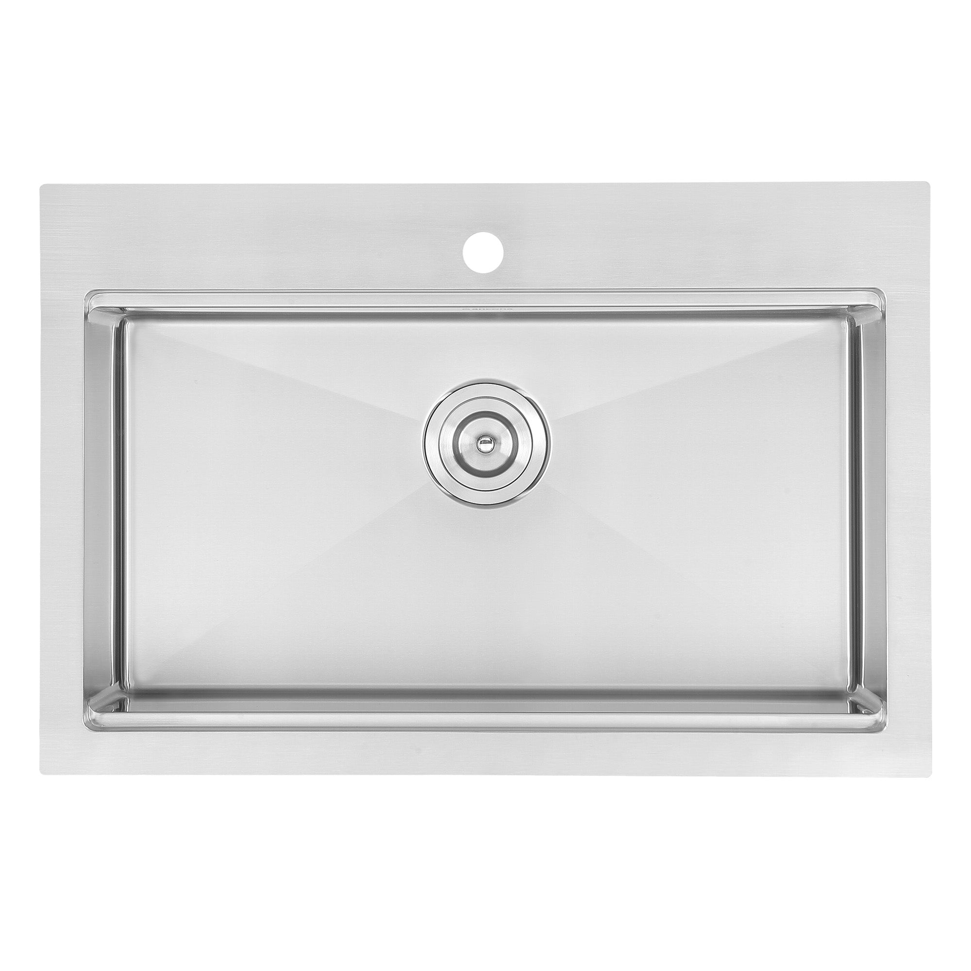 Ancona 30-Inch Handmade Drop-In Single Bowl Workstation Kitchen Sink with Accessories - Satin Stainless Steel - Perfect for Modern Kitchens & Food Prep Stations