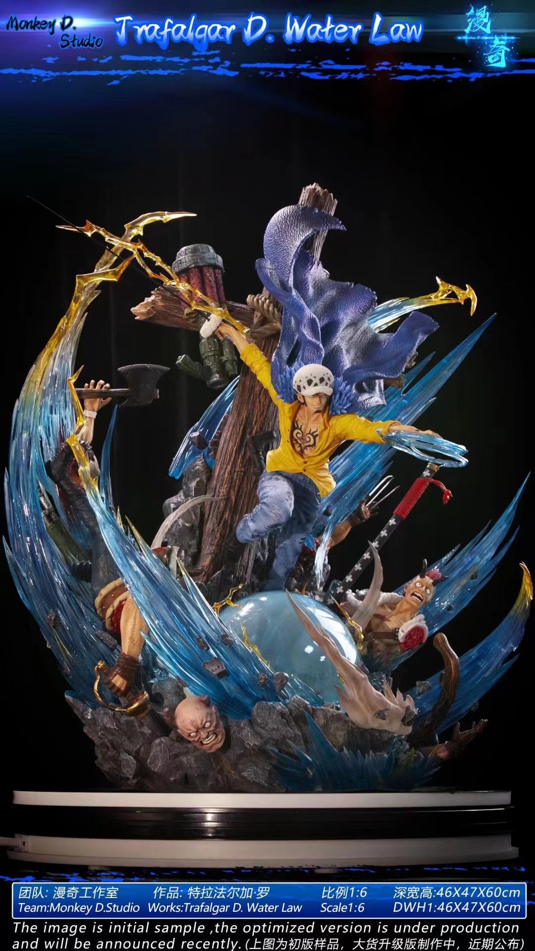 Monkey D Studio Trafalgar D. Water Law Anime Figure - One Piece Collectible Action Figure for Fans & Decor | Perfect for Anime Lovers, Gift Giving & Display