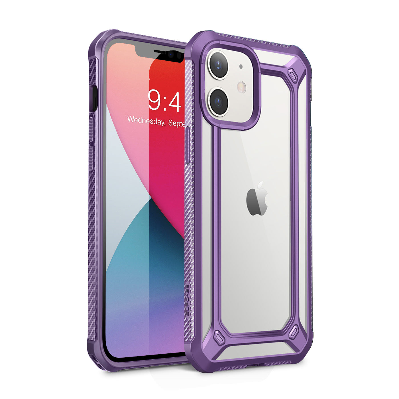 iPhone 12 Case 6.1 Inch - Unicorn Beetle Pro EXO Clear Protective Cover with Military Drop Protection in Purple | Perfect for Everyday Use, Travel & Outdoor Activities