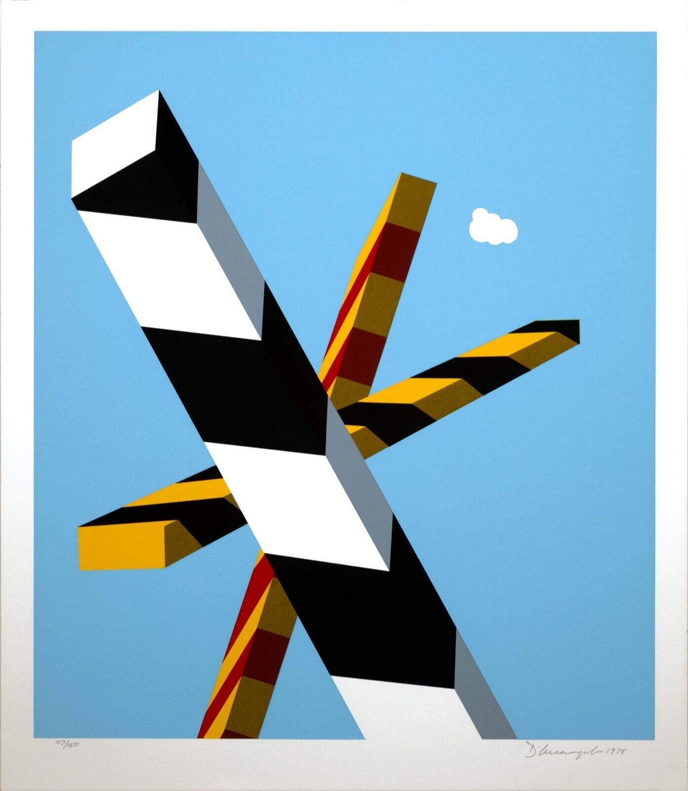 Allan D'Arcangelo Signed Pop Art Silkscreen Print 'Resonance' 107/150 - Minimalist Abstract Artwork for Modern Home & Office Decor | Unframed Wall Art