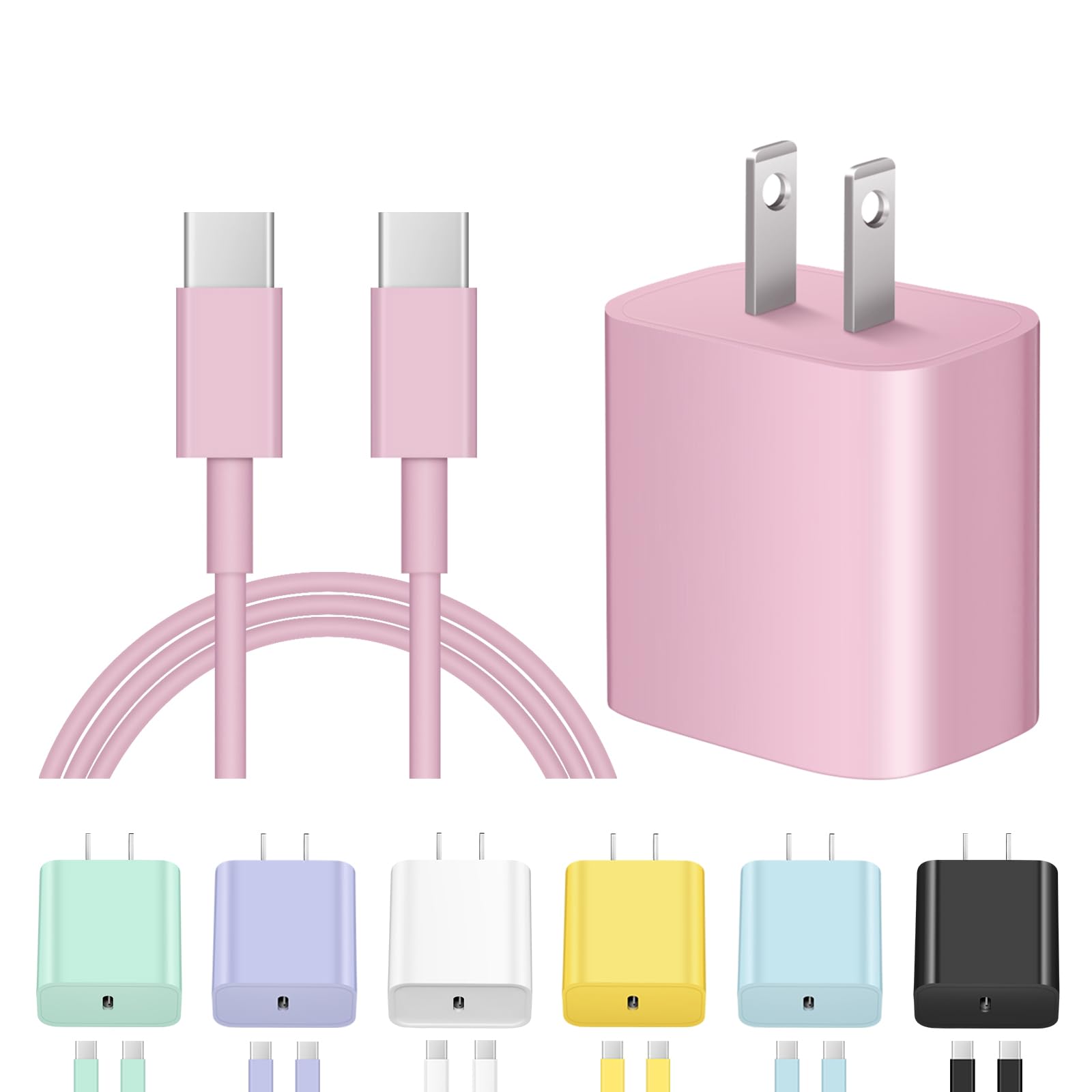 Apple MFi Certified USB C Fast Charger 30W - 6FT USB C to C Cable - Compatible with iPhone 16/15/Pro/Pro Max, iPad Pro/Air, AirPods, Samsung & Android Phones - Fast Charging for Home, Office & Travel