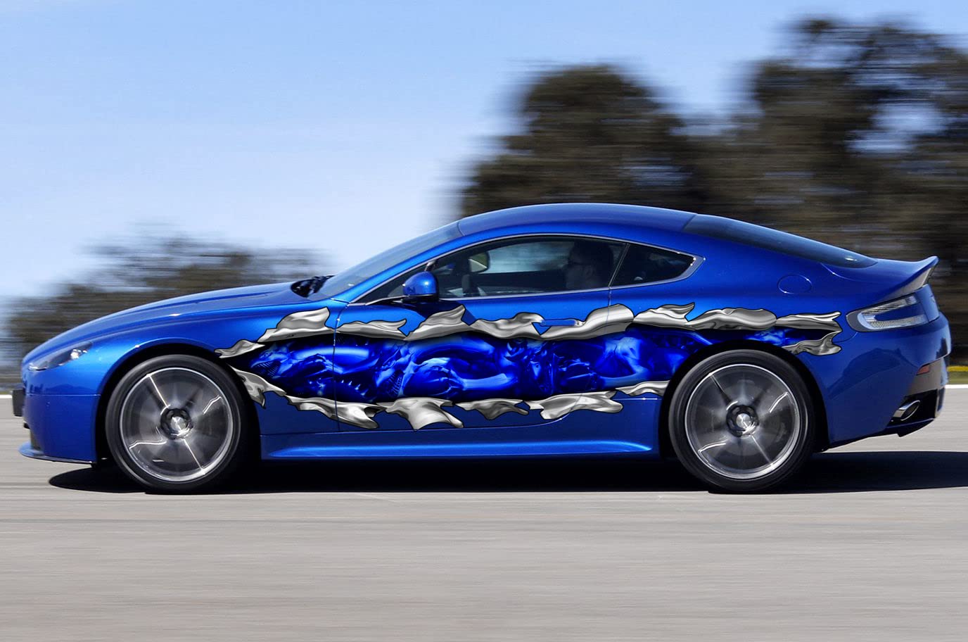 3D Full Color Dragon Decal Vinyl Sticker for Car Side Graphics - Tribal Lizard Snake Design (22x70 inches) - Perfect for Vehicle Wrapping, Motorcycle Customization & Wall Art Decoration