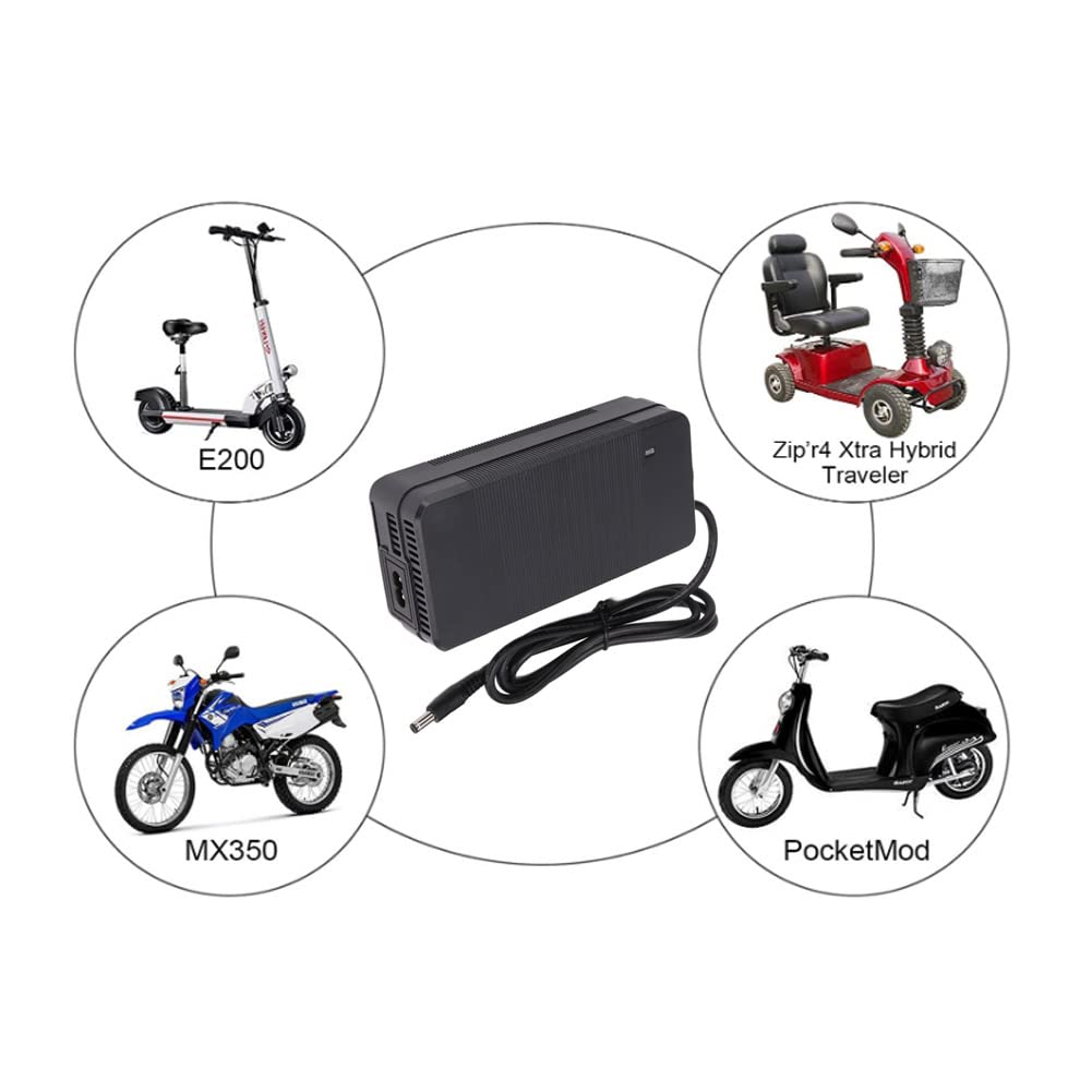 58.8V 2A Electric Scooter Charger Adapter with Fireproof Shell - Universal 100-240V Power Supply for E-Bikes, Hoverboards & Mobility Scooters - Perfect for Commuting, Campus Travel & Urban Exploration