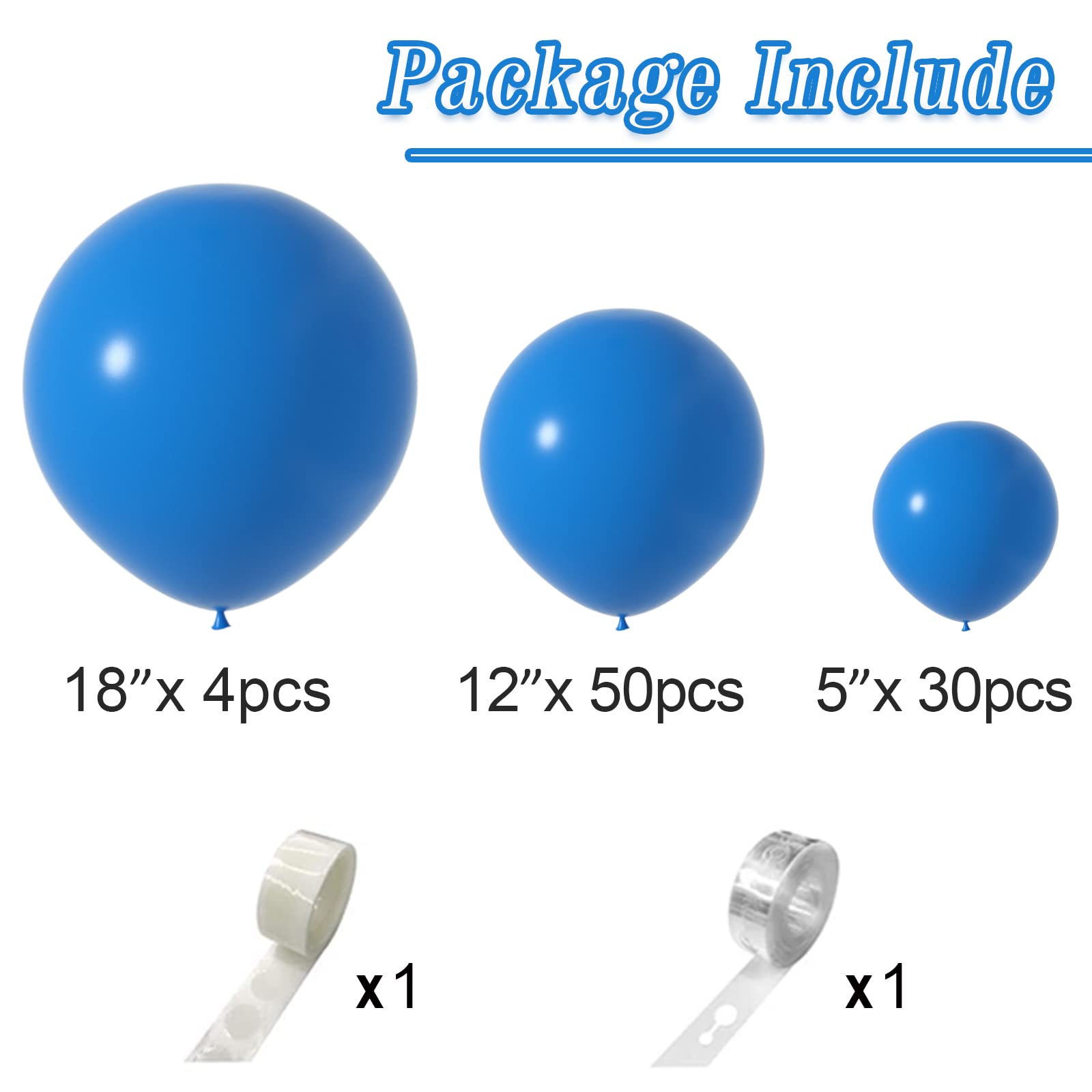 Royal Blue Balloons Garland Arch Kit - 84 Pcs 5/12/18 Inch Matte Latex Balloons for Birthday, Baby Shower & Wedding Decorations | Party Backdrop, Photo Booth, Anniversary Celebration Decor