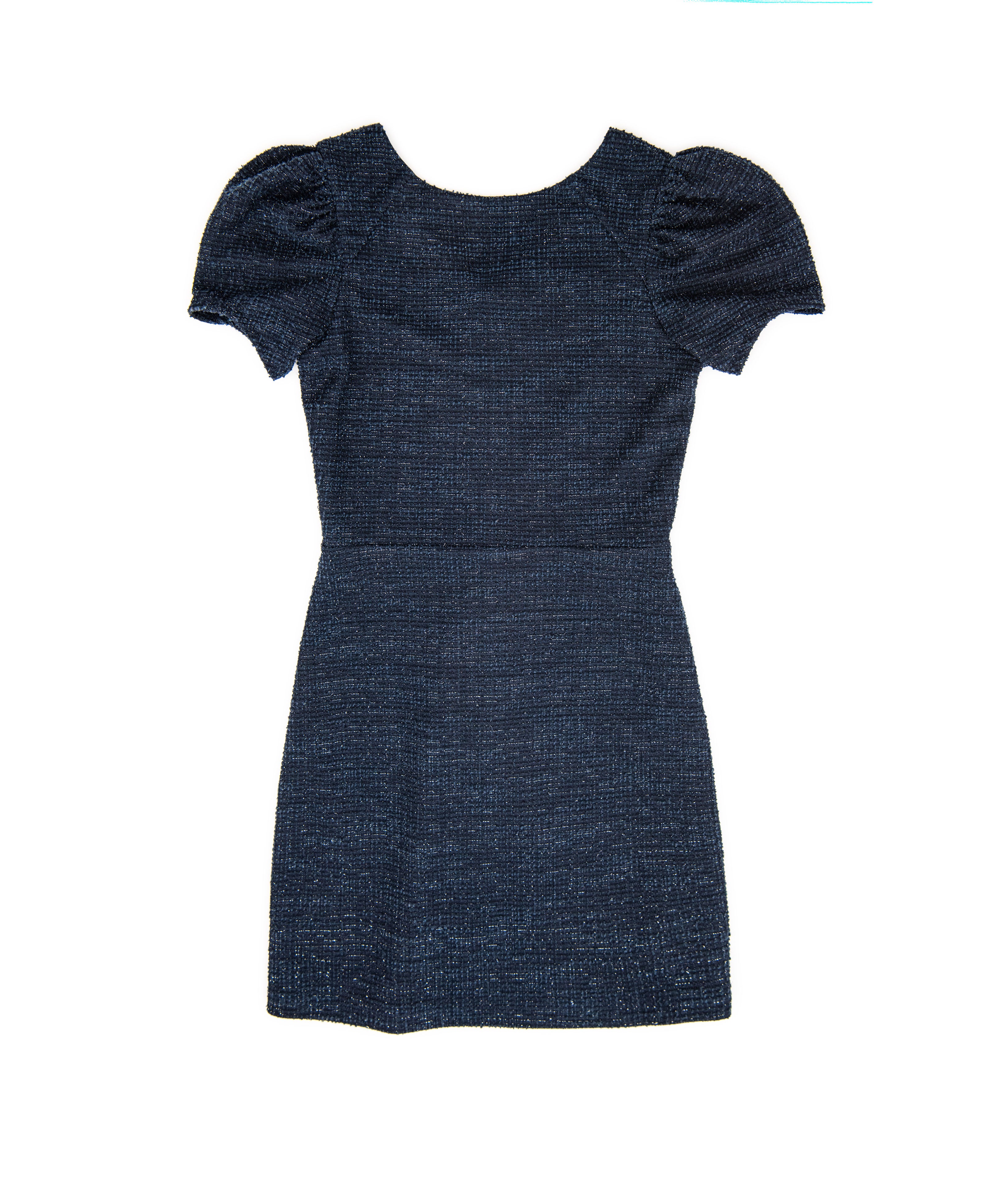 By Debra Girls Izzy Navy Boucle Side Ruched Cap Sleeve Dress - Elegant Party & Formal Occasion Wear for Teens