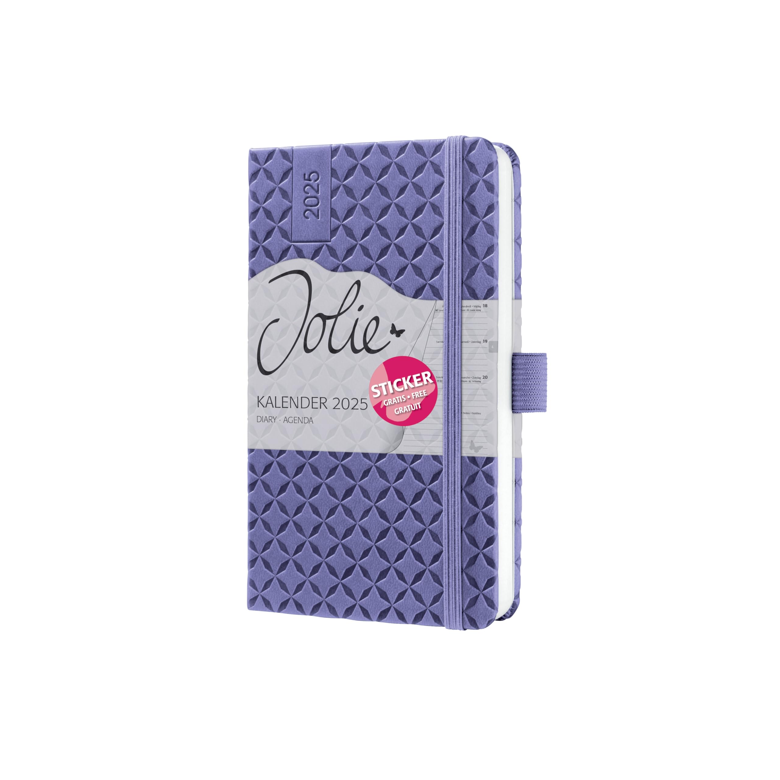 SIGEL J5124 Jolie Weekly Planner 2025 - Hardcover Purple Planner (9.5 x 15 cm, 174 Pages) for Work, School & Personal Organization | Perfect for Scheduling, Goal Setting & Time Management