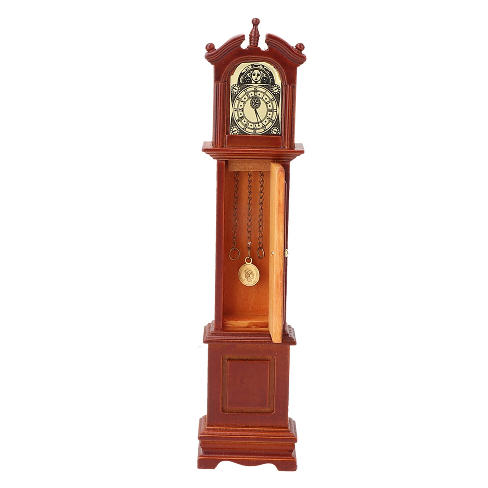 Vintage Working Grandfather Clock for 1:12 Scale Dollhouse - Classic Miniature Floor Clock Furniture | Perfect for Dollhouse Decor, Victorian Room Displays & Miniature Collectors
