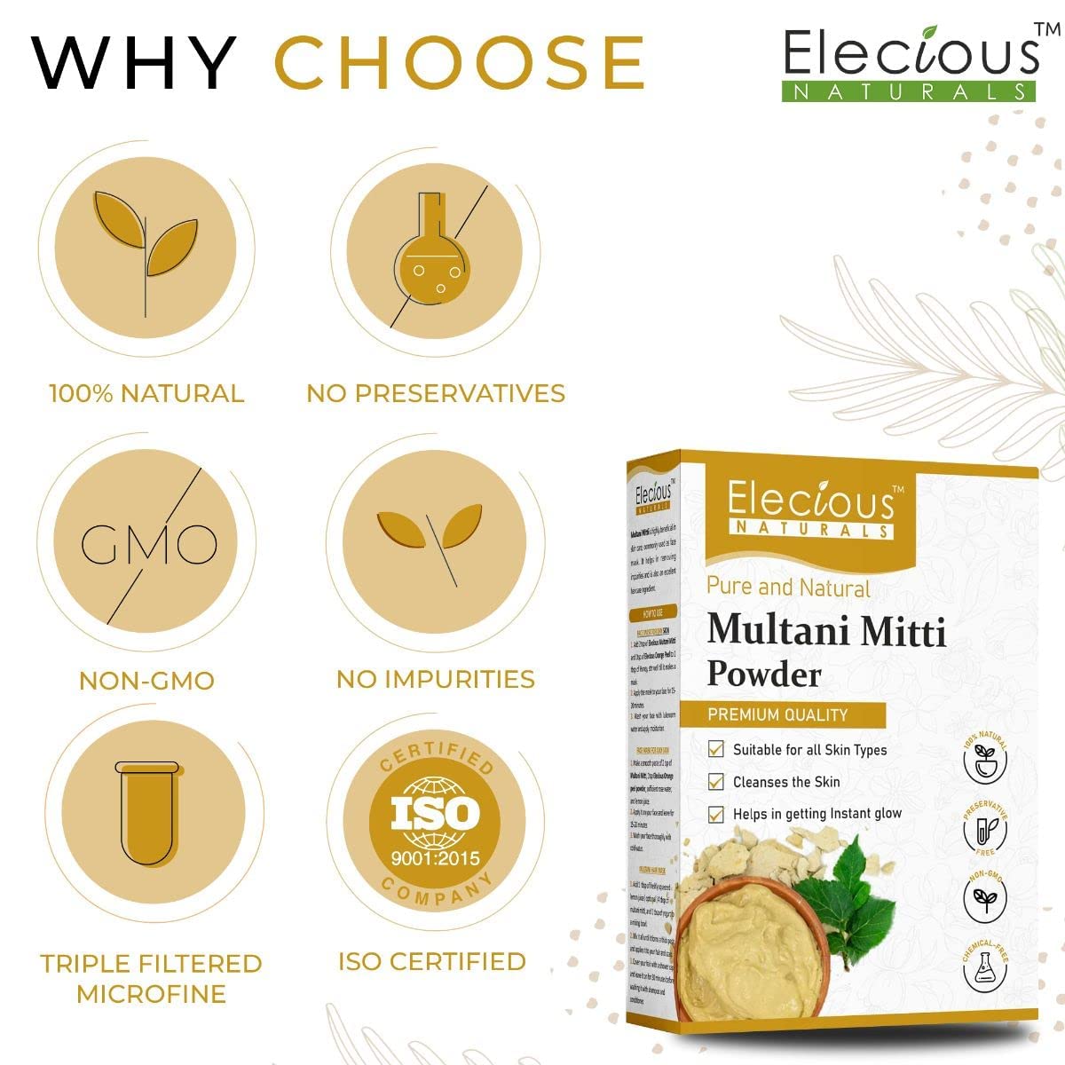 KEN Natural Multani Mitti Powder for Soothing Skin & Hair - 200g | Pure Clay Face Mask for Acne, Blackheads & Glowing Skin | Perfect for DIY Beauty Treatments & Spa Days