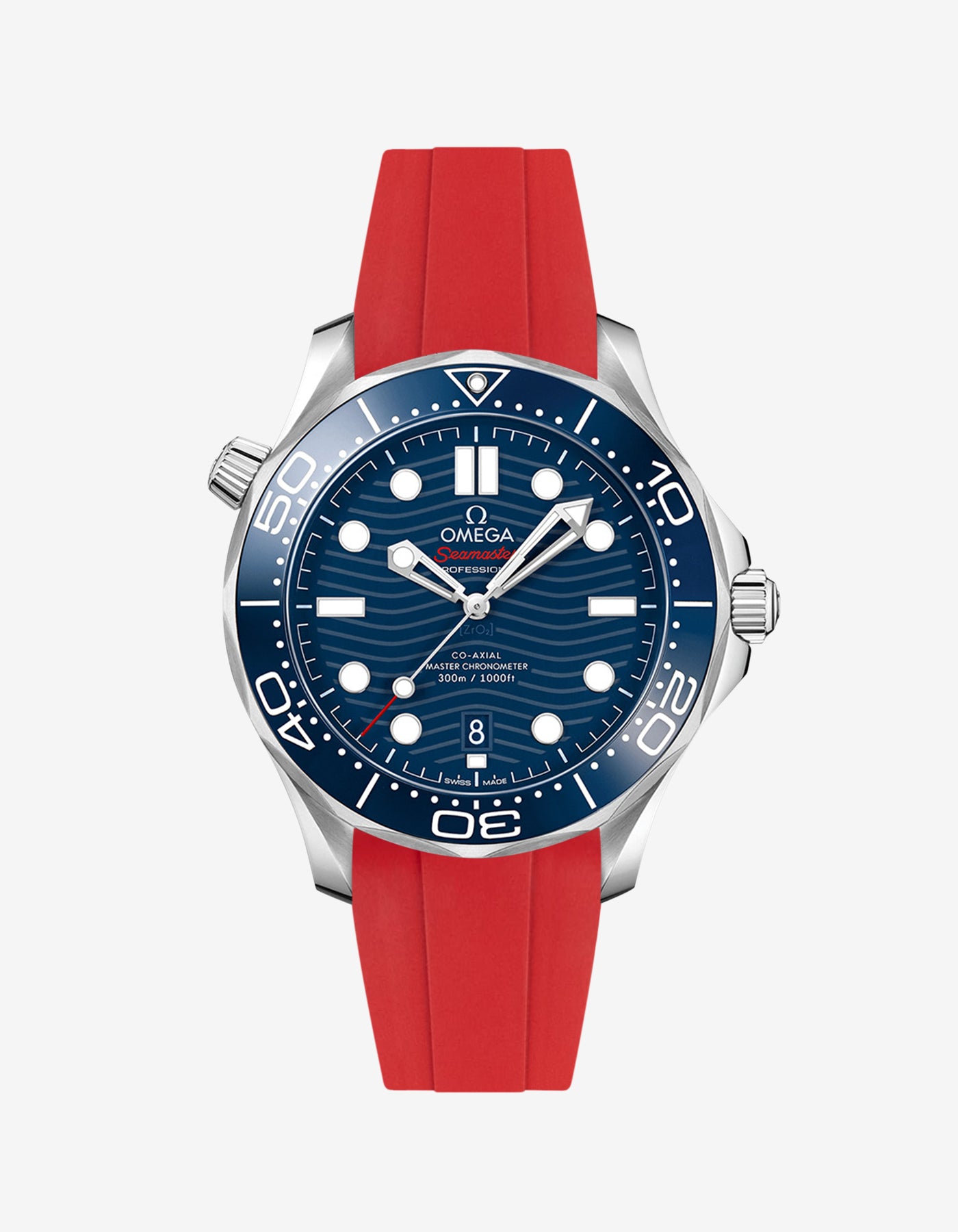 Omega Seamaster Diver 300 42mm Blue Rubber Replacement Strap - Durable & Comfortable Watch Band for Swimming, Diving & Everyday Wear