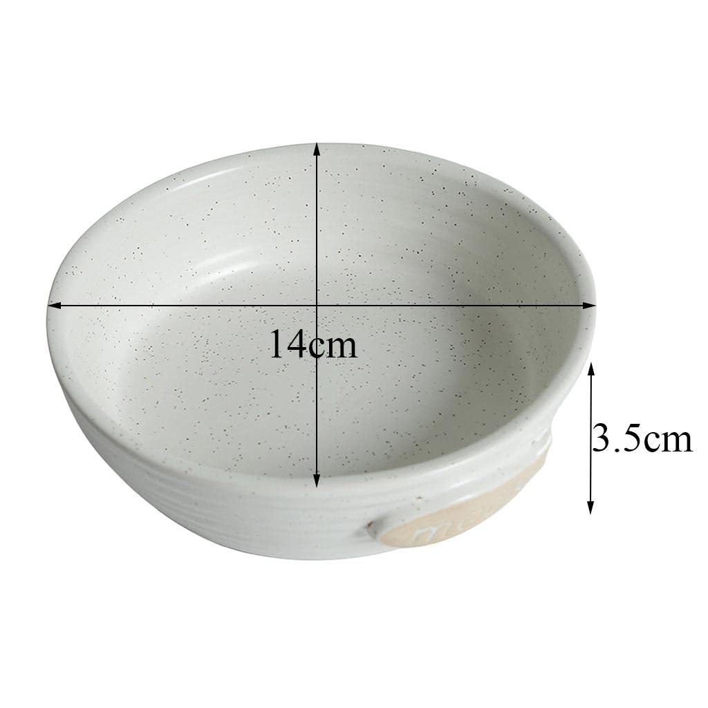 Premium Pet Food & Water Bowl for Dogs and Cats - Durable Feeding Dish Container in Beige - Perfect for Home, Travel, and Outdoor Use