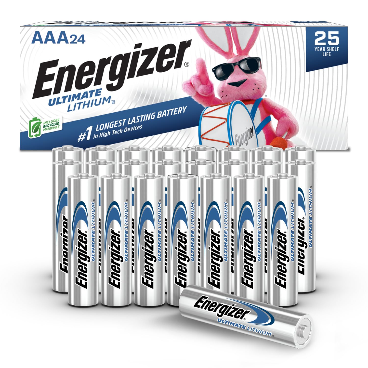 Energizer AAA Ultimate Lithium Batteries - 24 Pack | Long-Lasting Power for Cameras, Flashlights & Electronics | Leak-Proof & Lightweight