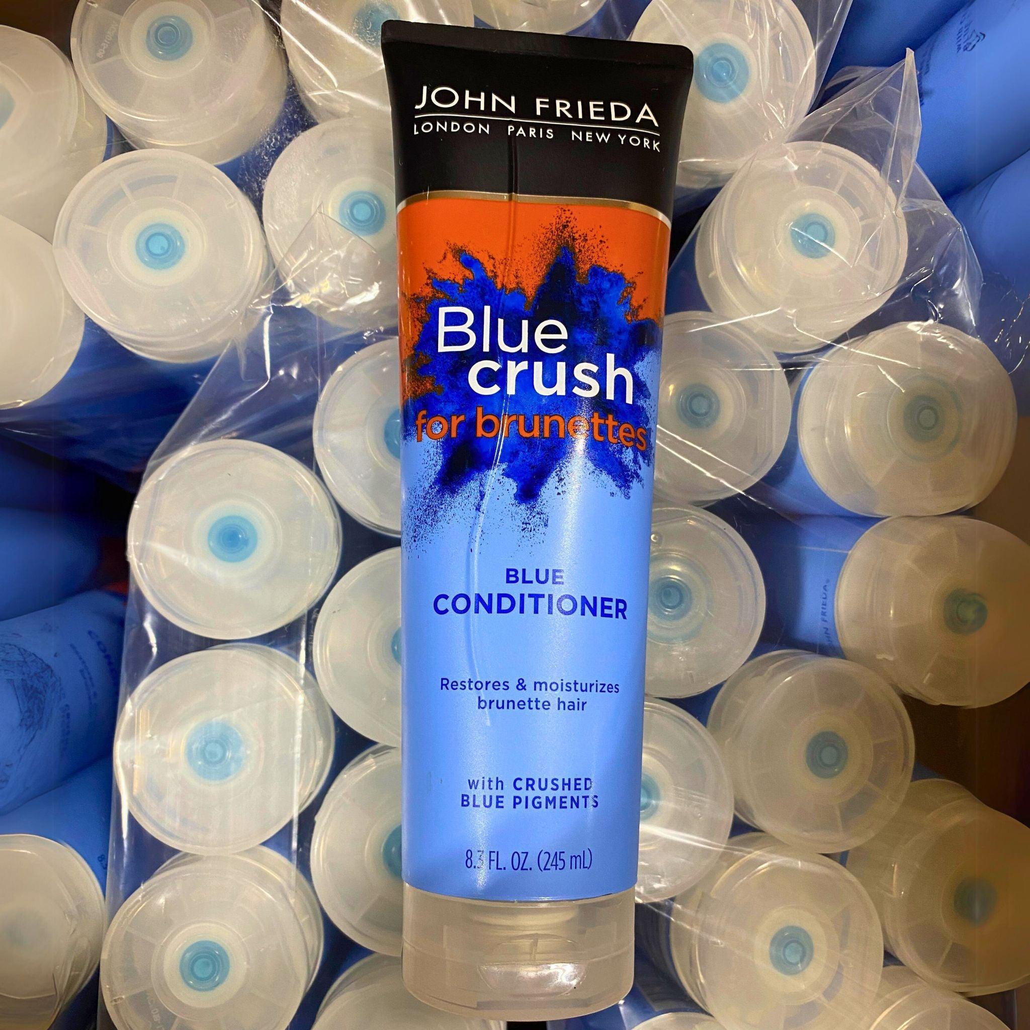John Frieda London Paris New York Blue Crush Shampoo 8.3 FL OZ (50 Pcs) - Salon-Quality Hair Care for Color-Treated & Blonde Hair - Perfect for Home Use & Professional Salons