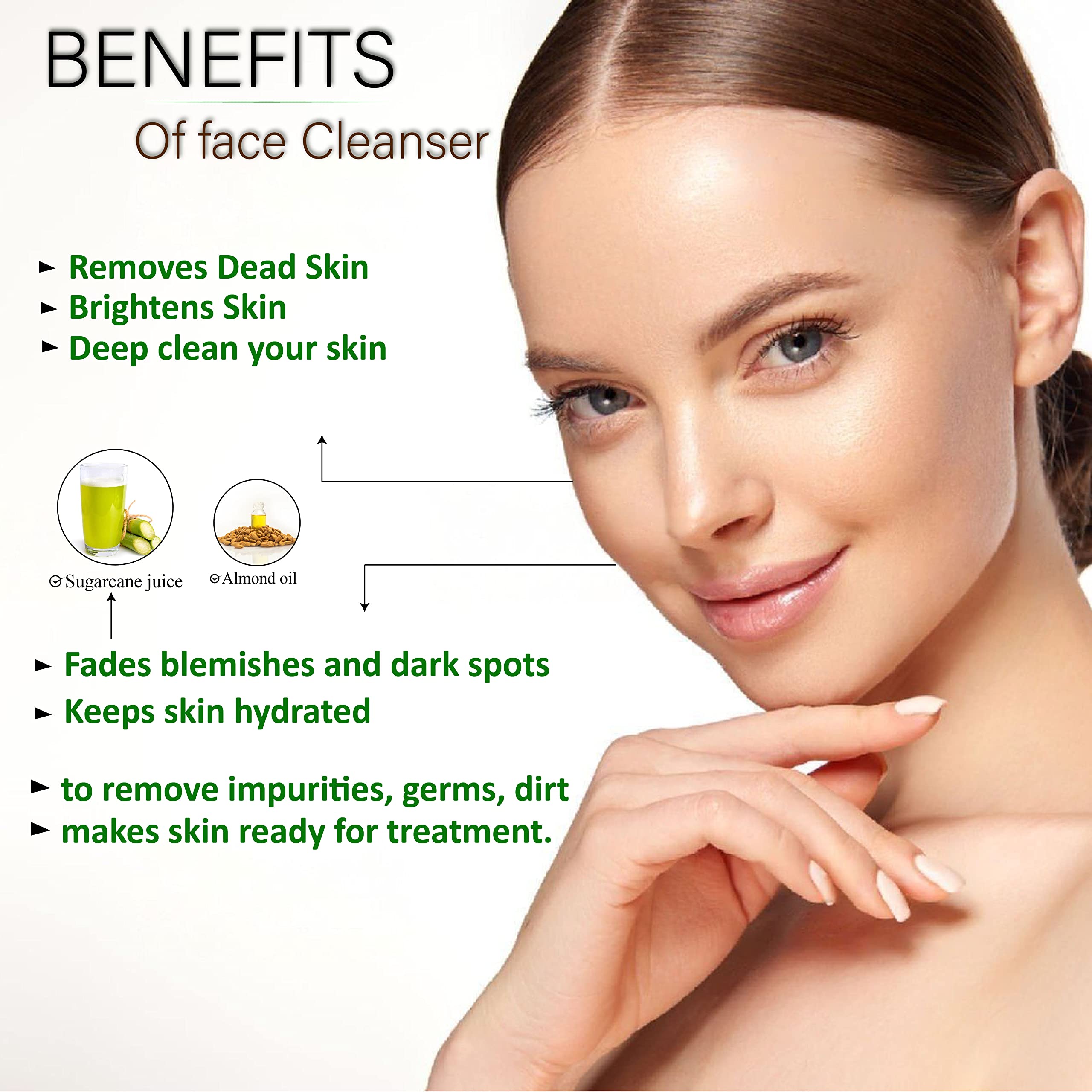 Glamroot Bridal-Glow Face Cleanser - Natural Skincare with Sugarcane, Honey & Almond Oil for Men & Women | Hydrating, Nourishing & Brightening | Perfect for Bridal Prep & Daily Skincare Routine