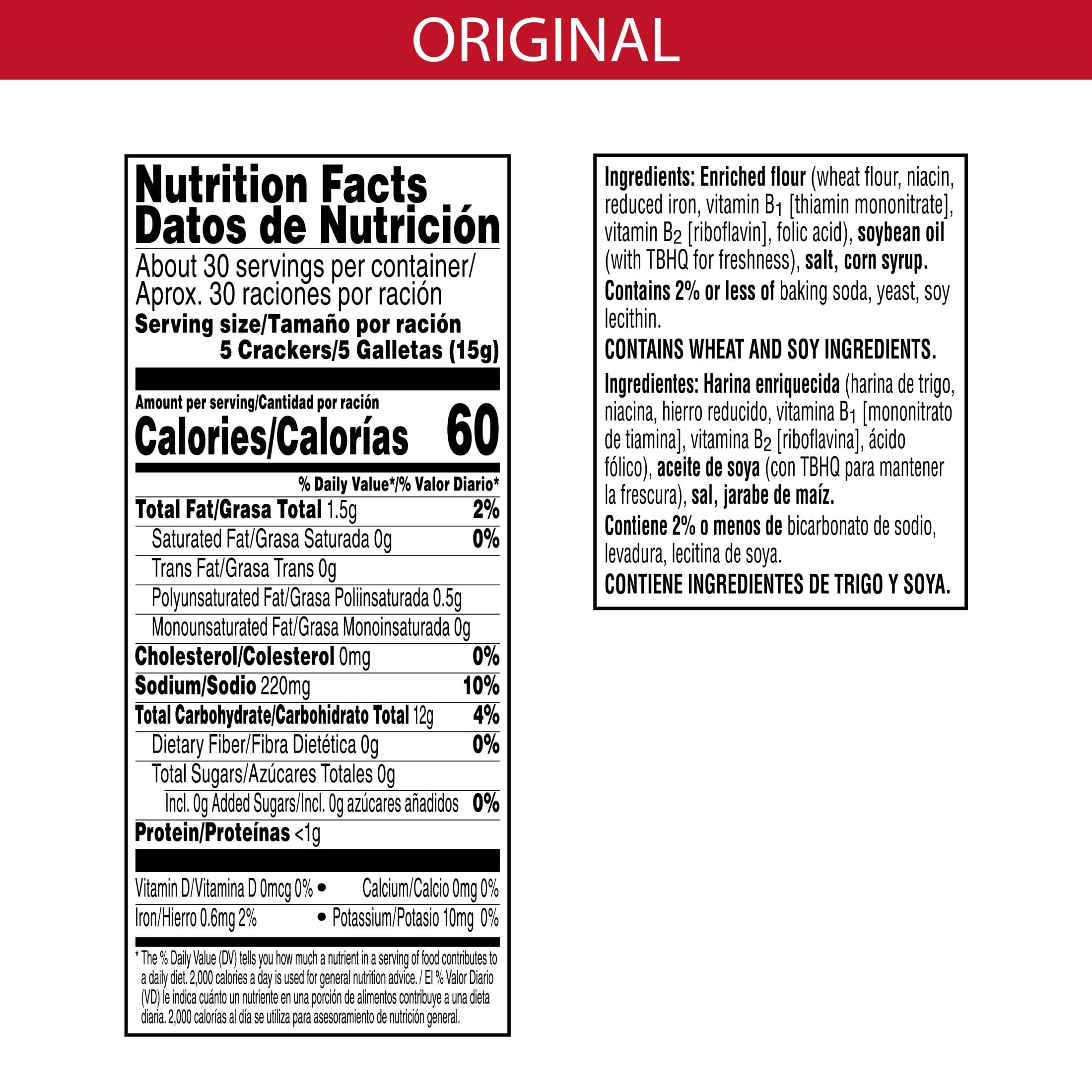Zesta Original Saltine Crackers 16oz (1 Box) - Perfect for Soup, Lunch Snacks & Party Appetizers