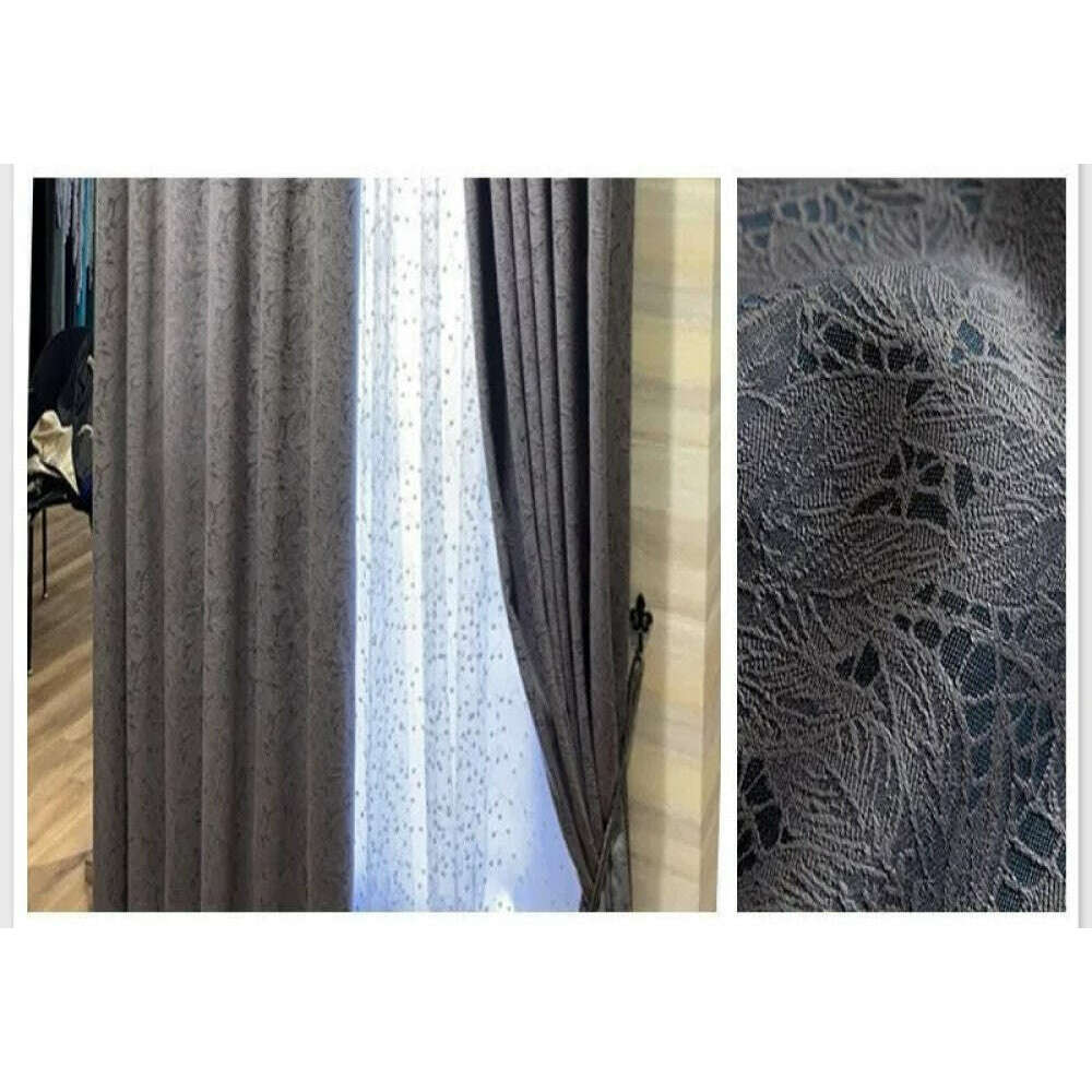 T.B. London Literary Lace Blackout Curtains - Steel Blue | Elegant Window Treatment for Bedroom & Living Room | Noise Reducing & Light Blocking Drapes