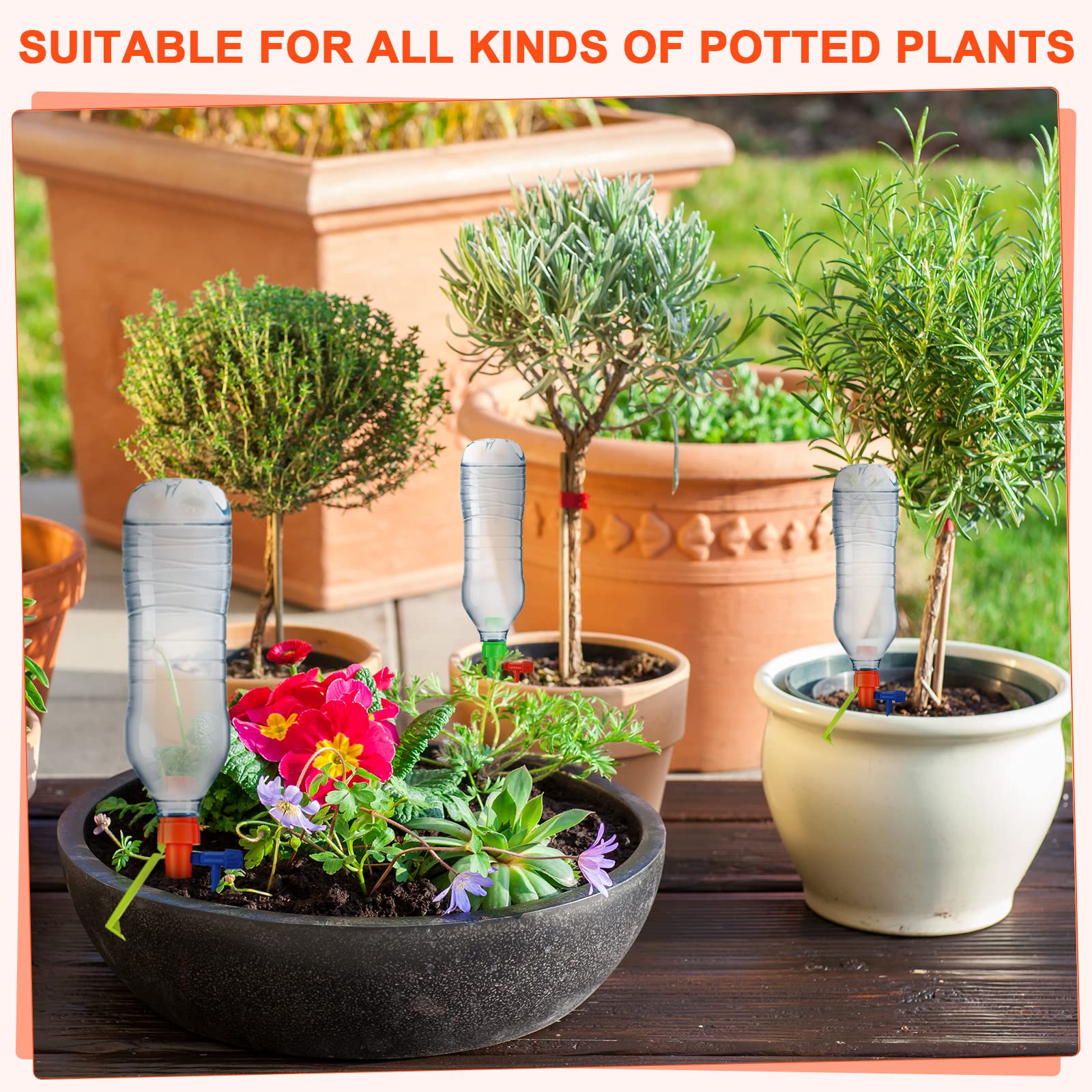 24 Pack Self-Watering Plant Spikes - Automatic Drip Irrigation System with Slow Release Valve for Outdoor Plants | Perfect for Vacation Care, Garden Pots, Hanging Baskets & Indoor Houseplants