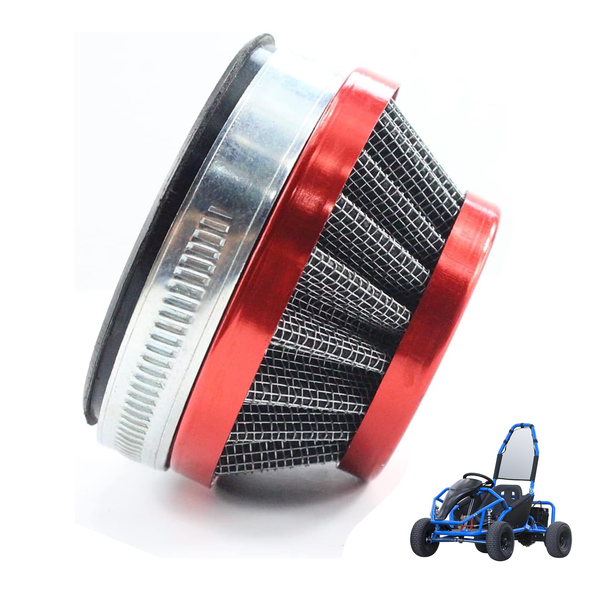 High-Performance 60mm Motorcycle Air Filter for Dellorto SHA Carburetors - Compatible with Tomos A35, Minarelli & Puch - Red (Ideal for Off-Road, Racing & Custom Bike Builds)