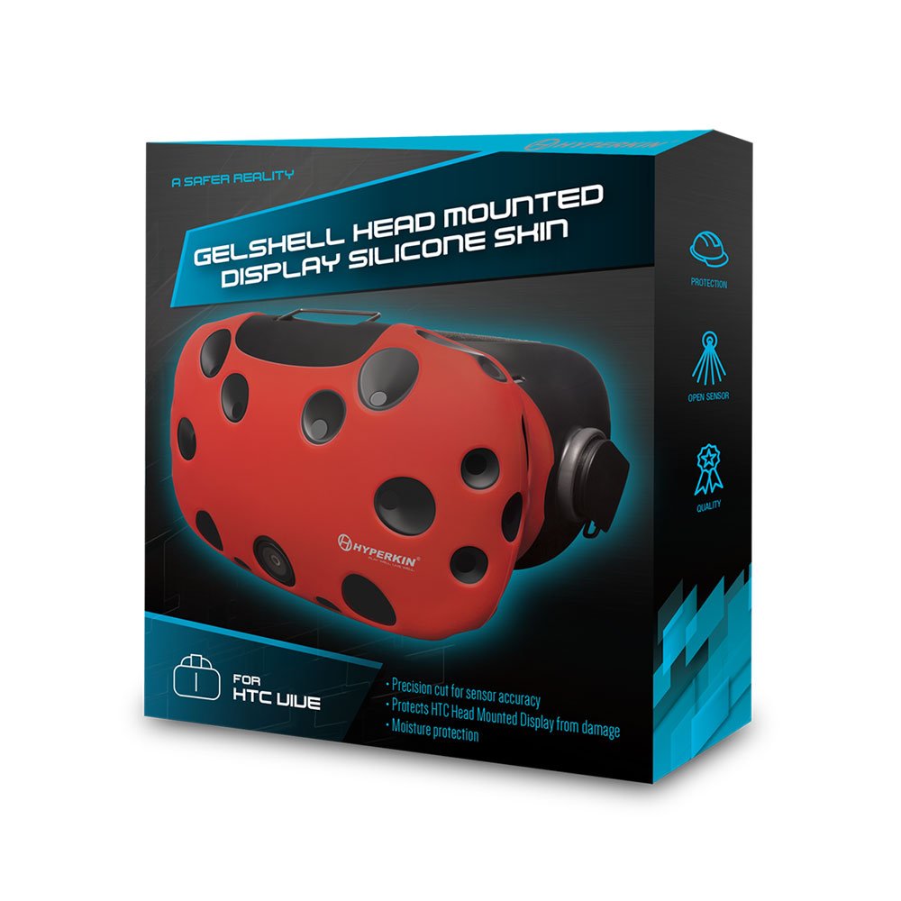 Hyperkin GelShell Silicone Skin Cover for HTC Vive VR Headset - Red | Anti-Slip, Sweat-Resistant Protection | Perfect for Gaming, VR Fitness & Immersive Experiences