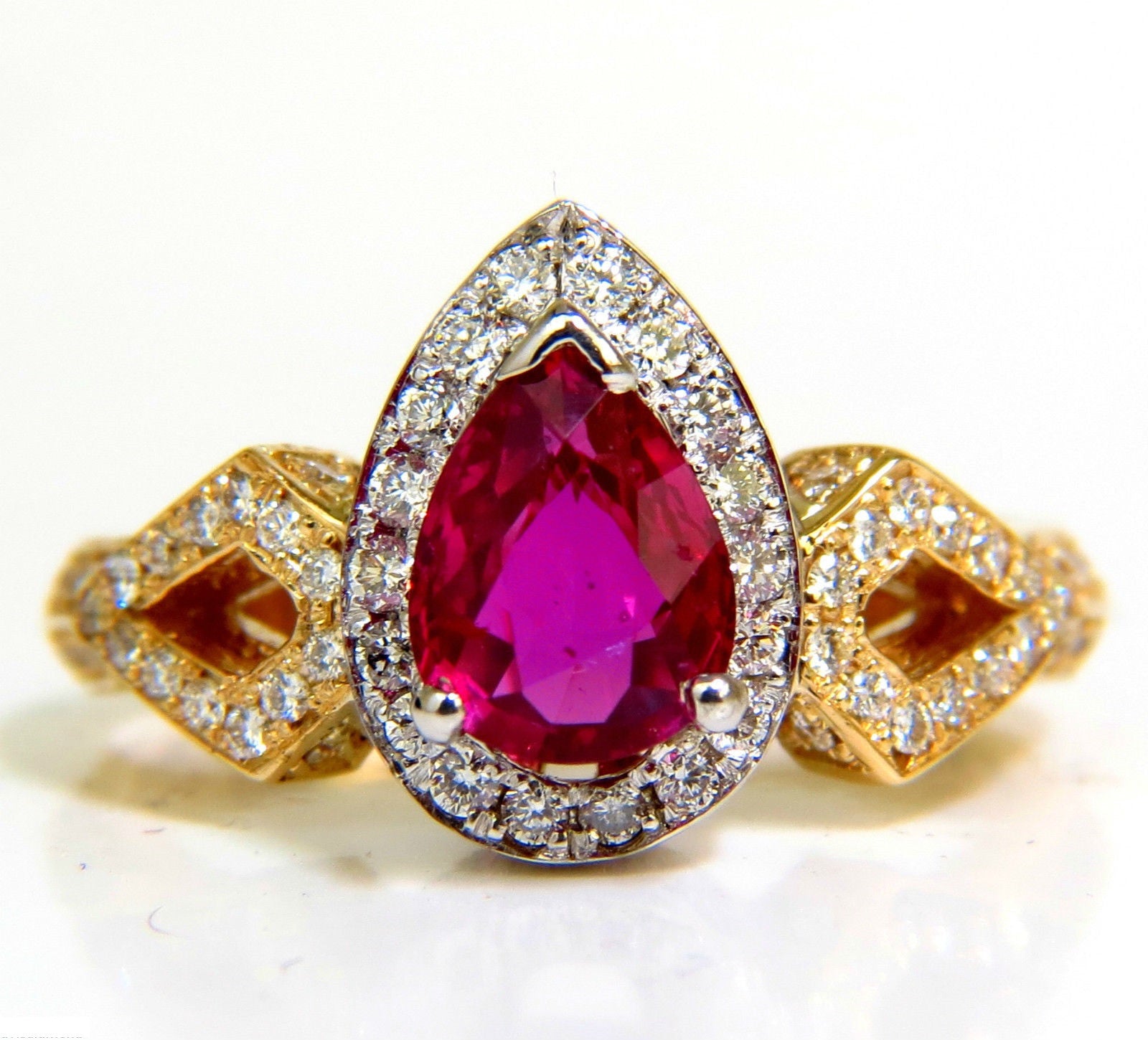 2.40CT GIA Certified Natural Ruby & Diamond Ring - No Heat Treatment, Classic Blood Red Ruby Jewelry Set for Engagement, Wedding & Special Occasions
