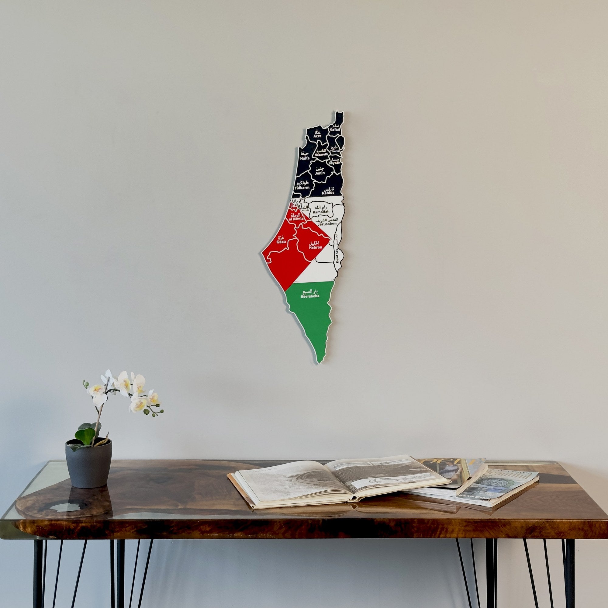 Palestine Wall Map - UV Printed Metal Art for Home & Office Decor | Durable & Vibrant Palestine Wall Art for Living Room, Bedroom, or Gift