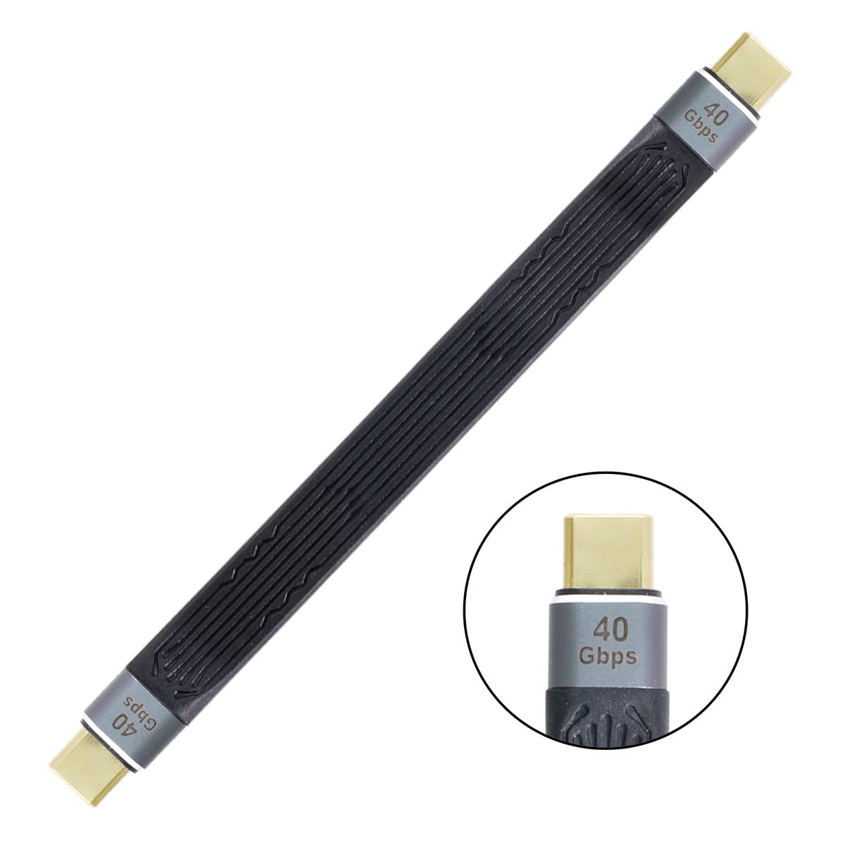 USB4 40Gbps Type-C to Type-C Cable, 100W Fast Charging & 8K Video, 13cm Flat FPC Design for Laptop, Phone, Tablet - Perfect for Home, Office, and Travel Use
