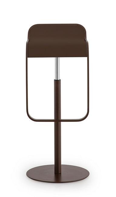LEM S79 Adjustable Height Matte Chrome Lift Stool by Lapalma - Ergonomic Bar Stool for Kitchen Island, Breakfast Nook & Home Office