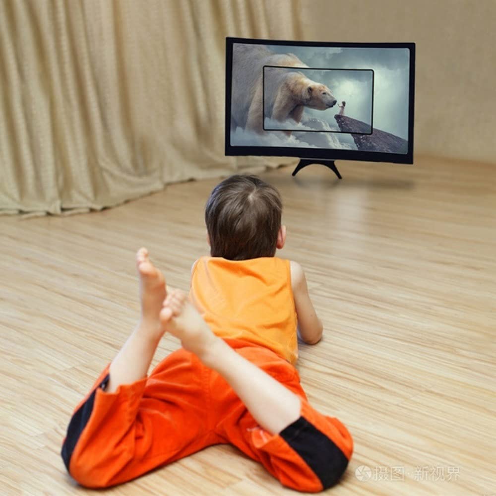 12 Inch Curved Screen Phone Amplifier - HD 3D Video Magnifier with Foldable Stand | Mobile Screen Enhancer for Movies, Gaming & Reading (Compatible with Most Smartphones)