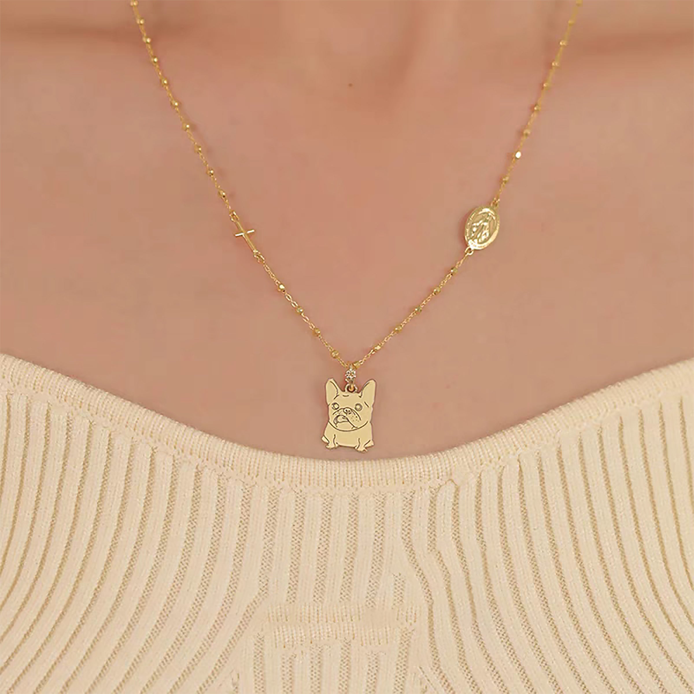 PuppySmile: Solid Gold Paw Print Necklace for Dogs - Perfect Pet Memorial Gift, Custom Engraved Jewelry for Dog Lovers - Ideal for Birthdays, Anniversaries & Remembrance