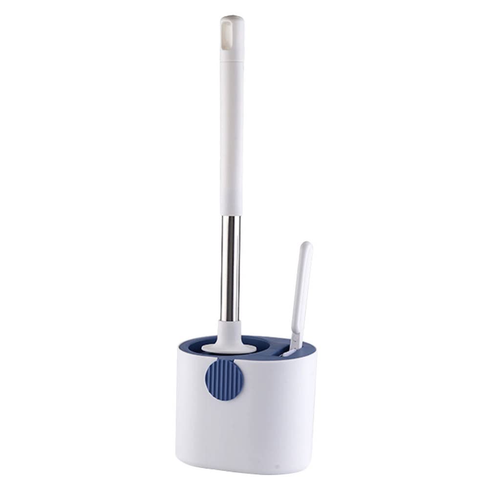 Cabilock Flexible Toilet Brush and Holder Set - Silicone Bristles Toilet Bowl Cleaner with Ventilation Base | Compact Bathroom Cleaning Tool for Small Spaces, RVs & Apartments | Easy Storage & Organization