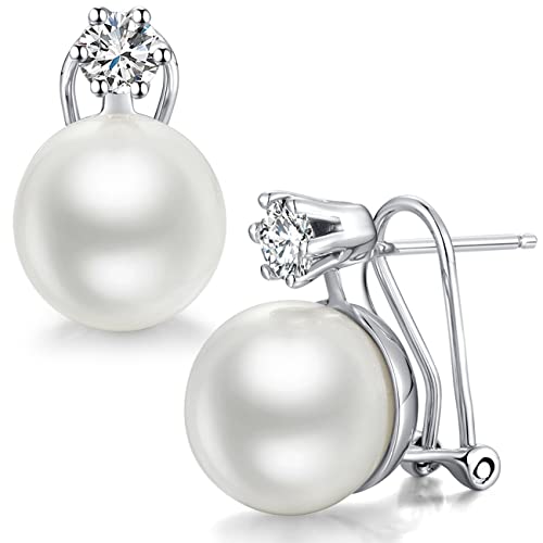 A: Large Pearl Stud 10mm-silver