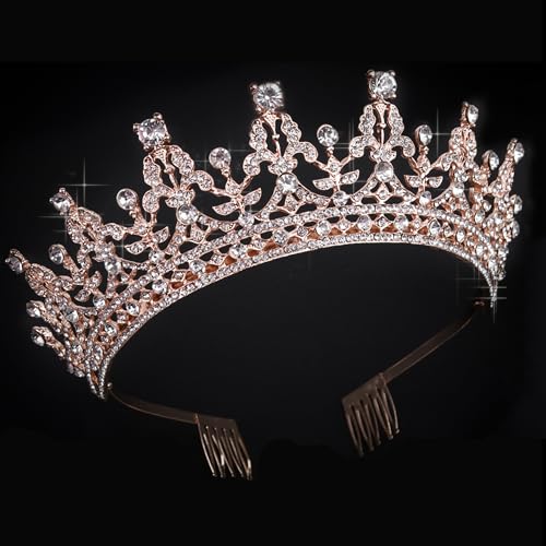 Clear Crystal + Rose Gold Tiara