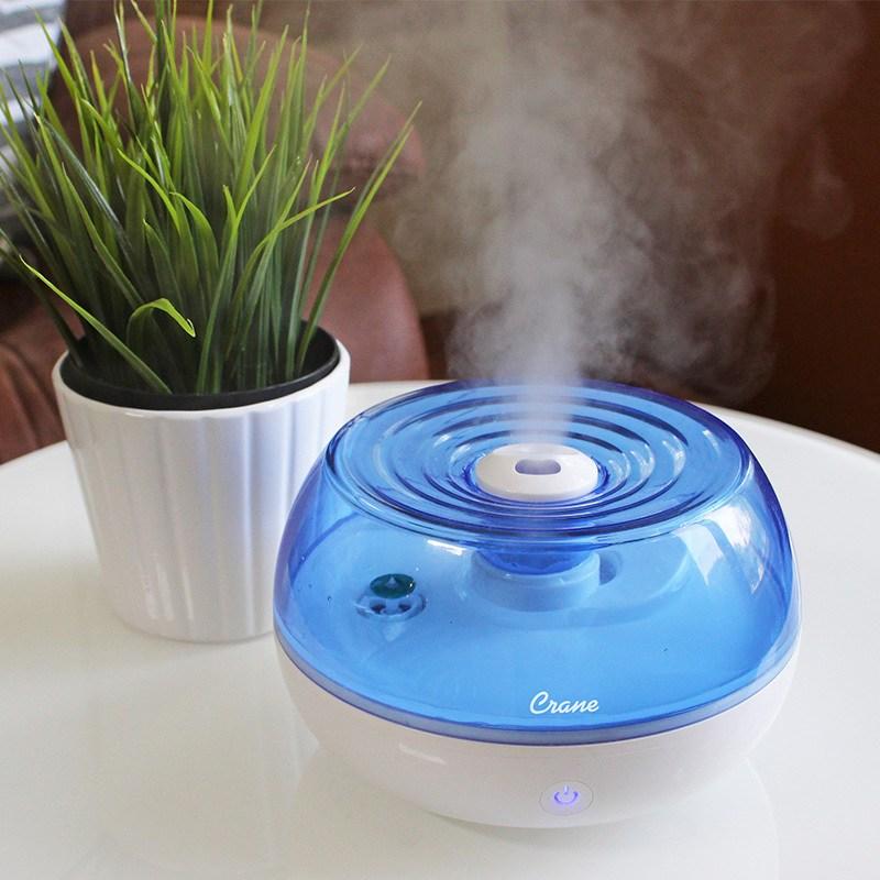 Blue & White Crane Personal Cool Mist Humidifier for Bedroom, Office & Nursery - Quiet Ultrasonic Air Moisturizer for Dry Skin, Sinus Relief & Better Sleep