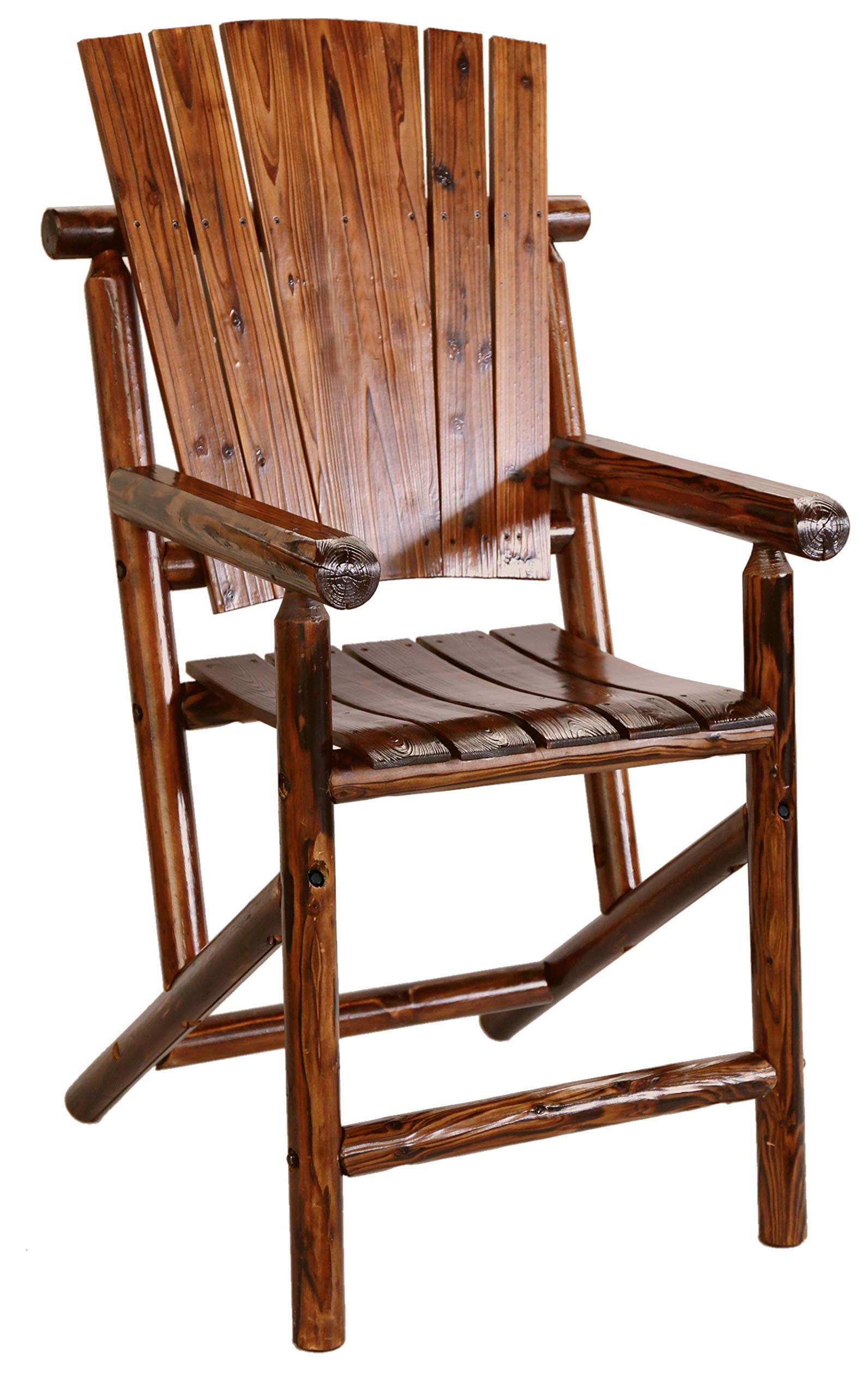 Leigh Country Bar Arm Chair with Star Design - Solid Wood Back Bar Stool for Kitchen Island, Pub, or Home Bar - Rustic Farmhouse Dining & Seating Furniture