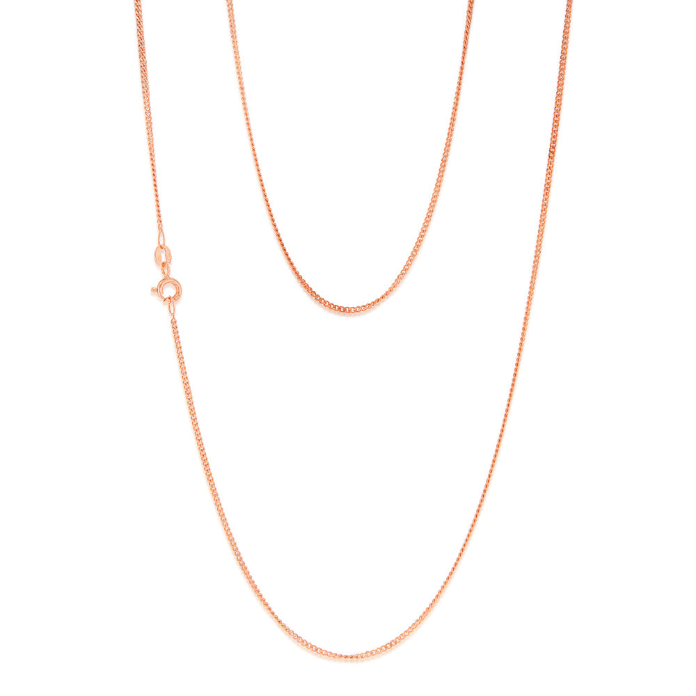 9ct Rose Gold Solid 40 Gauge Curb Chain 56cm - Elegant Jewelry for Women, Perfect for Layering, Gift Giving & Everyday Wear
