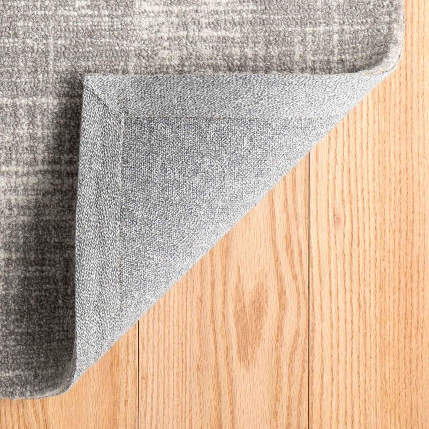 Crosshatch Hand Hooked Wool Rug - Soft & Durable Dove Grey Area Rug for Living Room, Bedroom & Home Decor