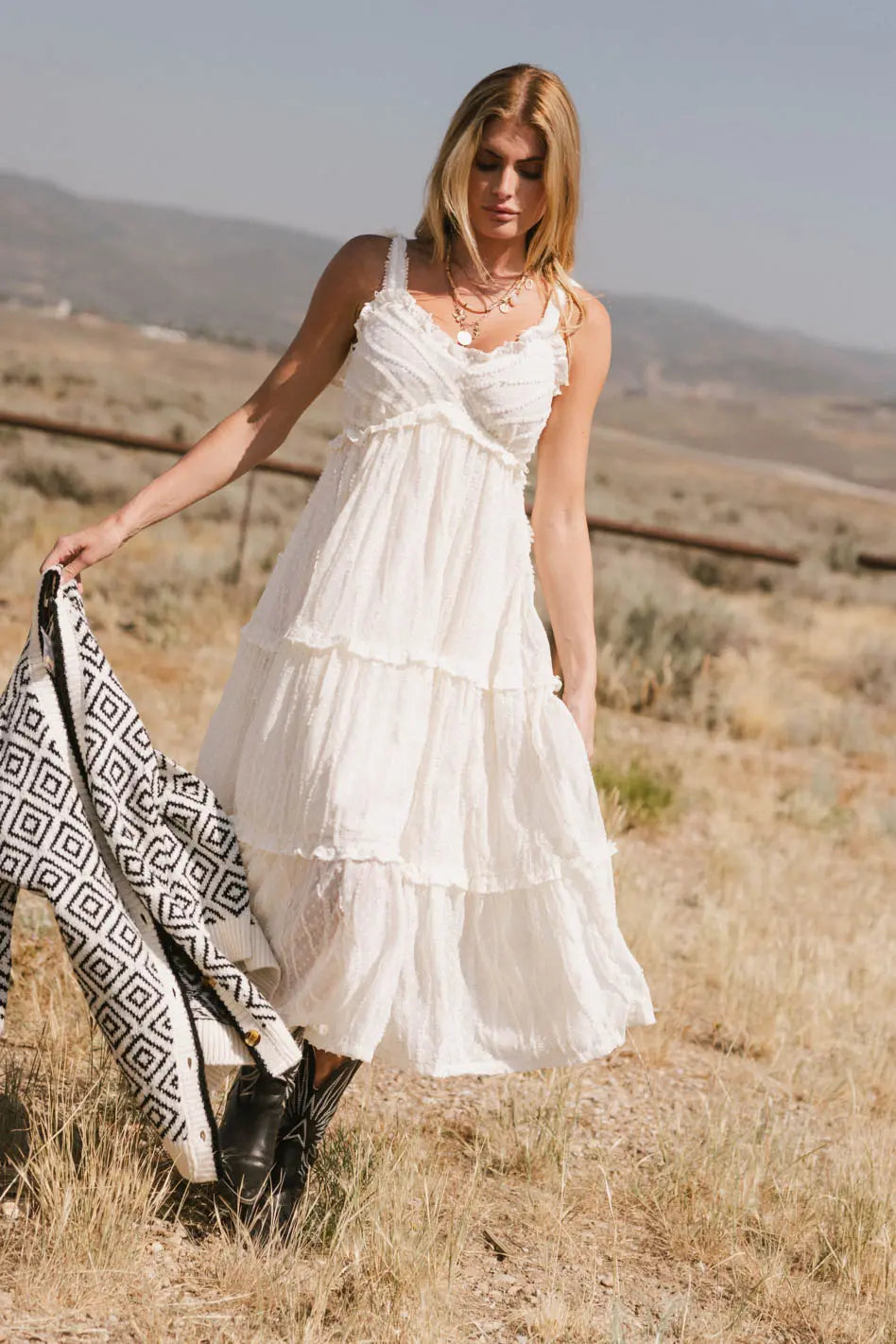 Elegant Maria Tulle Midi Dress in Cream - Perfect for Weddings, Parties & Special Occasions | Final Sale