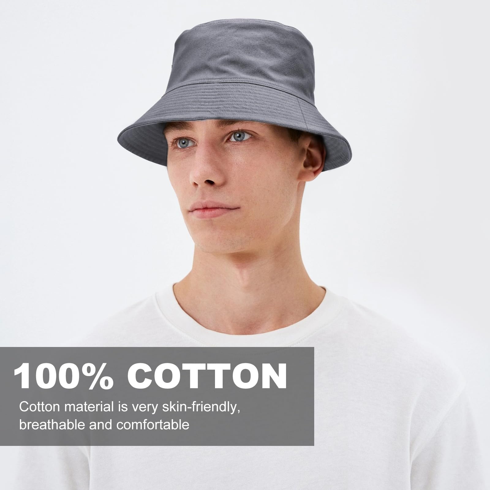 XXL Bucket Hat for Women & Men - Oversized Reversible Cotton Fisherman Hat - Double-Sided Summer Sun Hat for Beach, Fishing & Outdoor Activities