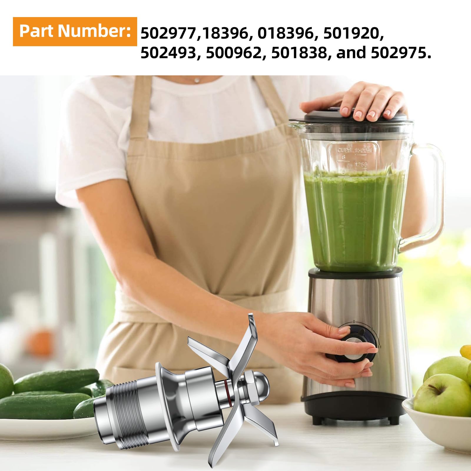 Getfarway Blade Cutting Assembly Blender Part 502977 - Compatible with Waring CB6, CB10, CB15 Gallon Blenders - Replacement Blender Blade for Smoothies, Juices & Food Prep