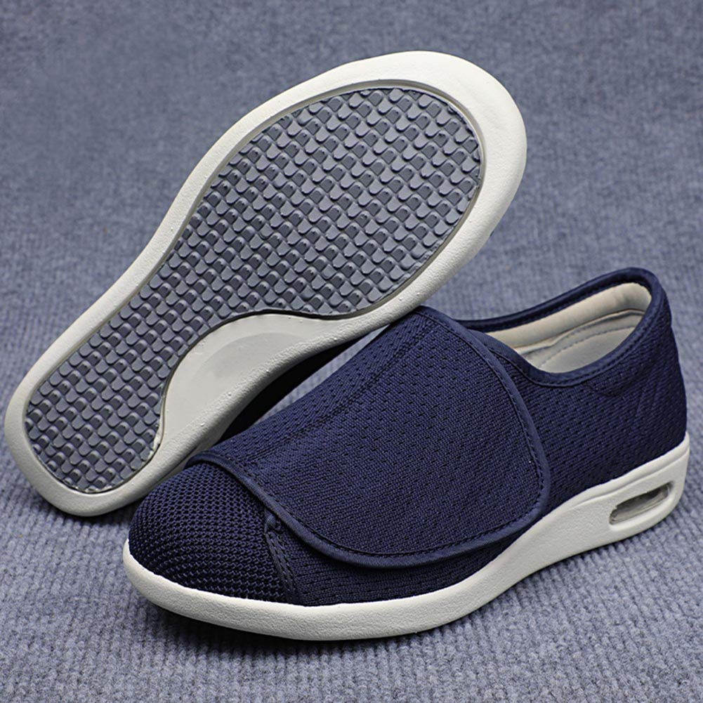 W&LESVAGO Men's Extra Wide Air Cushion Walking Sneakers - Adjustable Comfort Shoes for Diabetic & Edema Relief - Ideal for Elderly Outdoor Activities & Daily Walking
