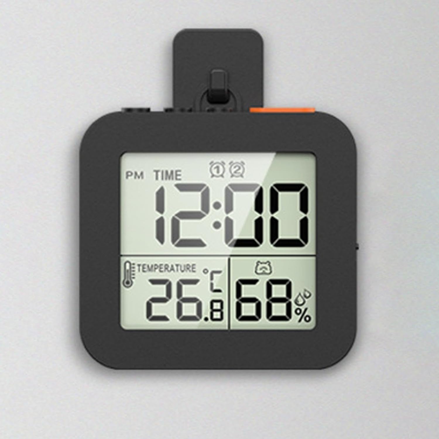 Digital Shower Clock with Temperature & Humidity Monitor - Waterproof Kitchen Timer for Cooking, Makeup & Bathroom - Alarm Function in C/F - Perfect for Shower, Gym, Office & Home Use